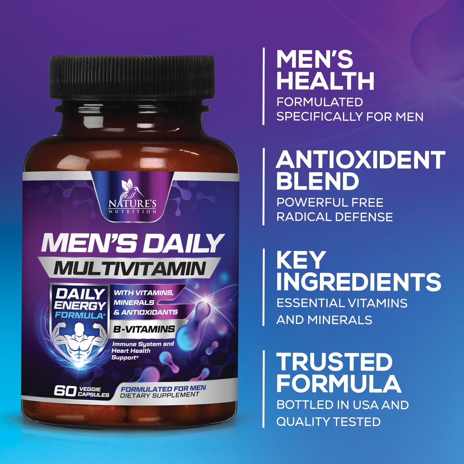Foto 8 pulgar | Multivitamínico Nature's Nutrition Para Hombres 60 Cápsulas - Venta Internacional.