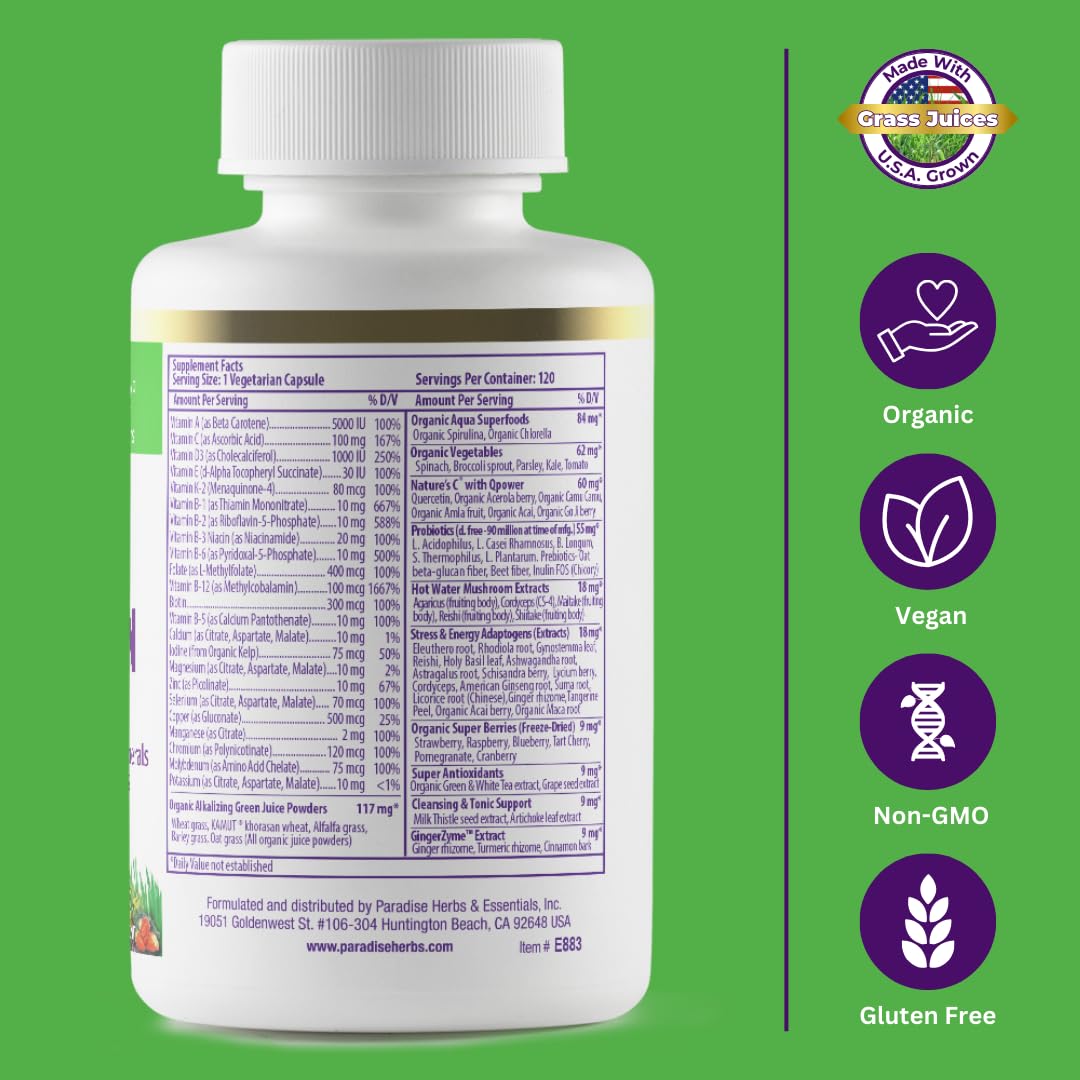 Foto 3 pulgar | Multivitamínico Paradise Herbs Earth's Blend Para Hombres 120 Cápsulas - Venta Internacional.