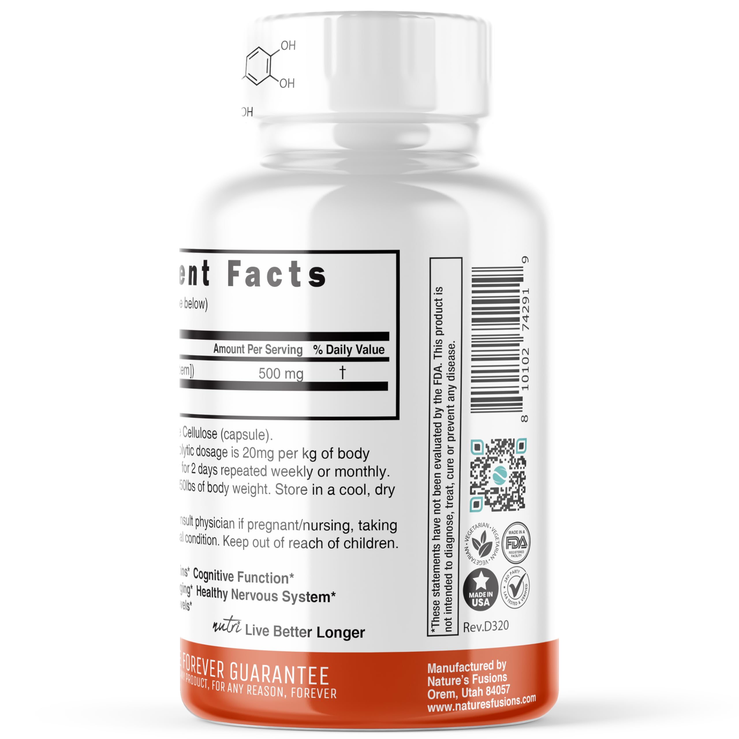 Foto 4 pulgar | Suplemento Nutri Fisetin De Nature's Fusions, 500 Mg, 32 Comprimidos - Venta Internacional.
