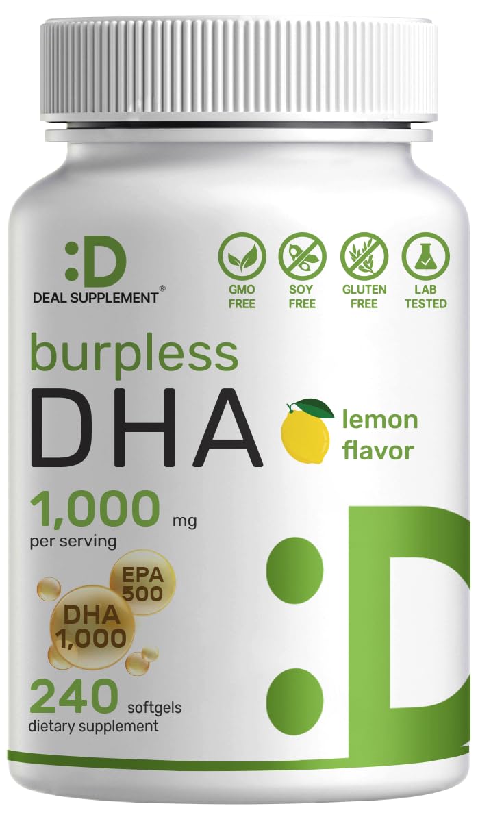 Foto 2 pulgar | Dha Supplements Deal Supplement 240 Cápsulas Blandas Con Sabor A Limón - Venta Internacional.