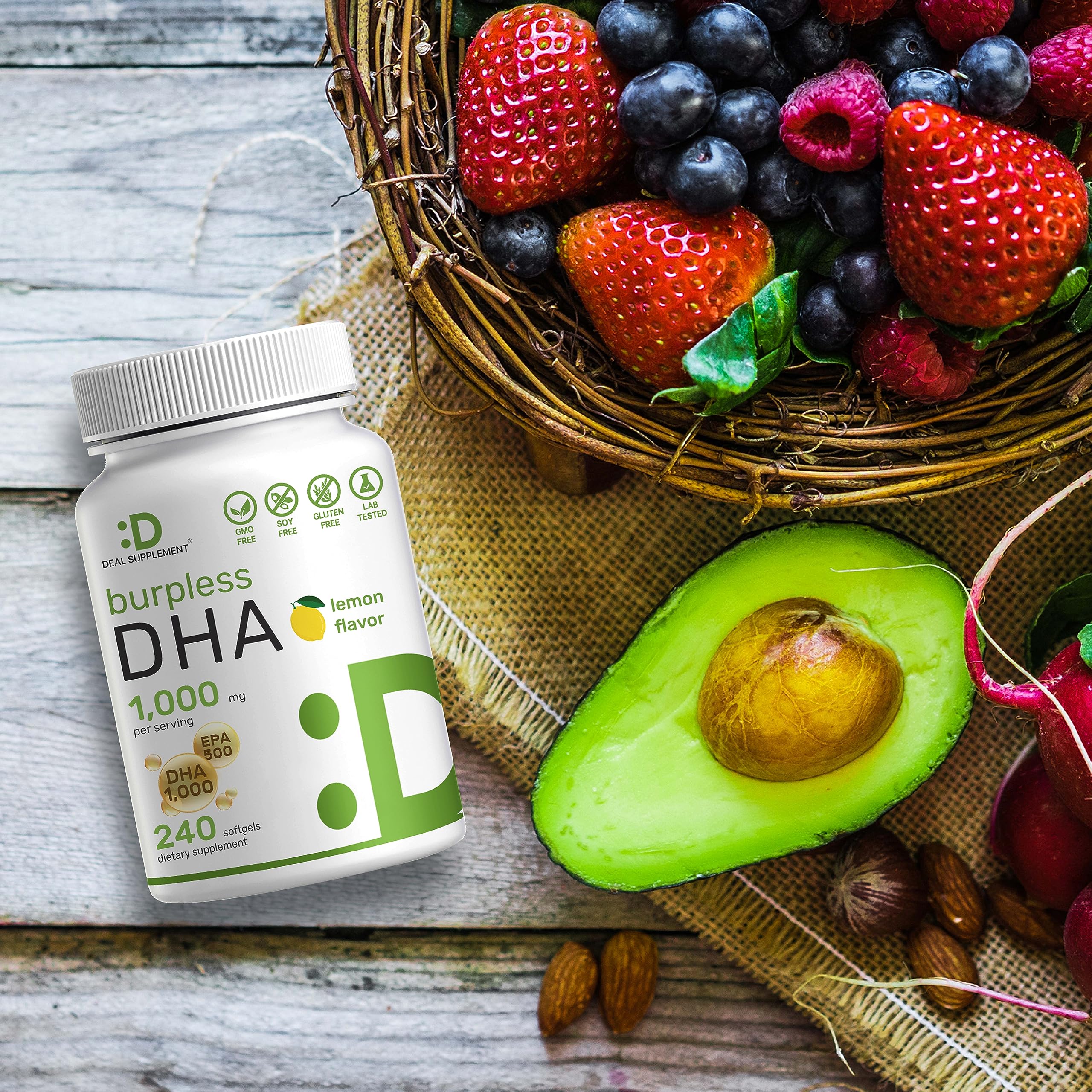 Foto 7 pulgar | Dha Supplements Deal Supplement 240 Cápsulas Blandas Con Sabor A Limón - Venta Internacional.