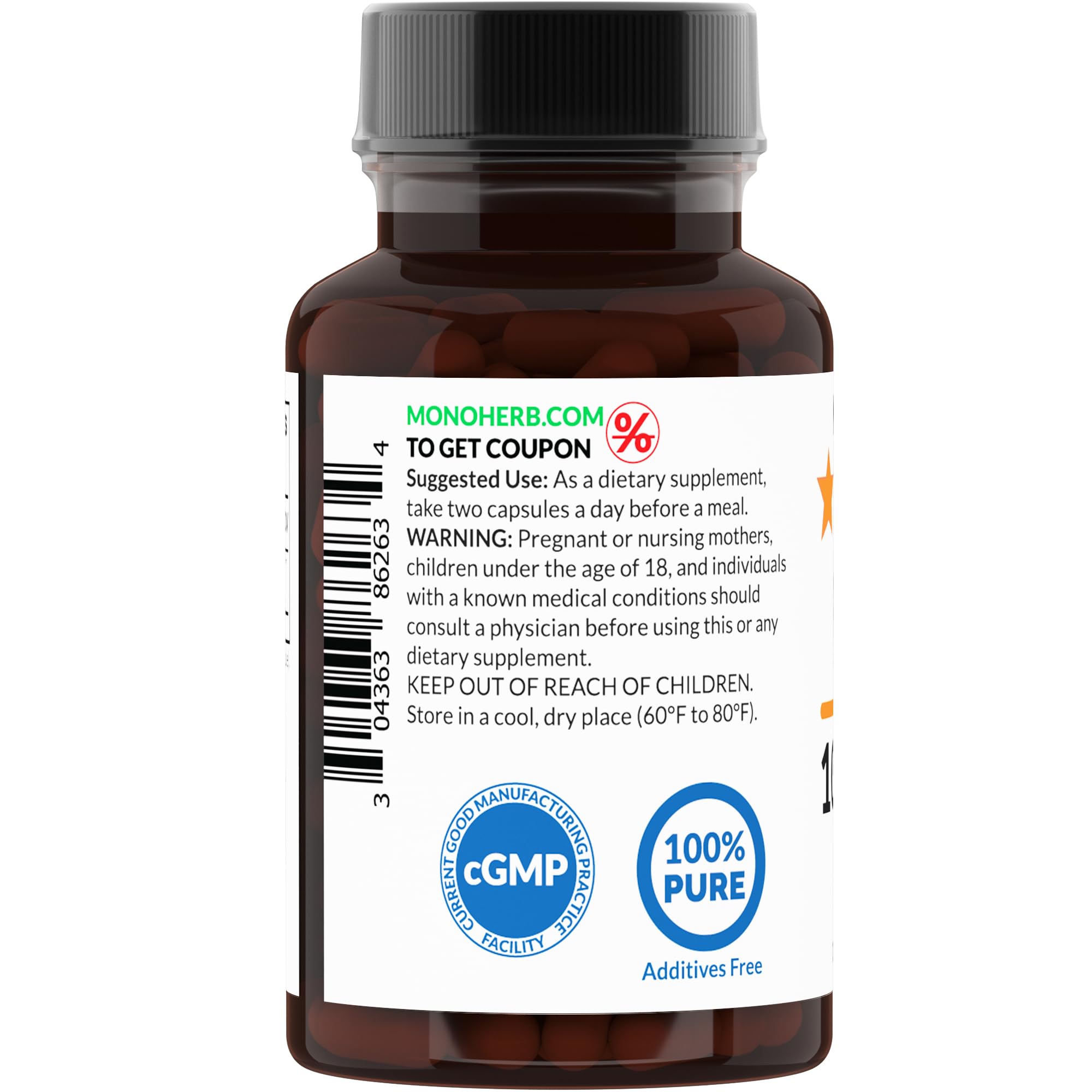 Foto 4 pulgar | Suplemento Monoherb Nopal Cactus 1000 Mg 90 Cápsulas Vegetarianas - Venta Internacional.