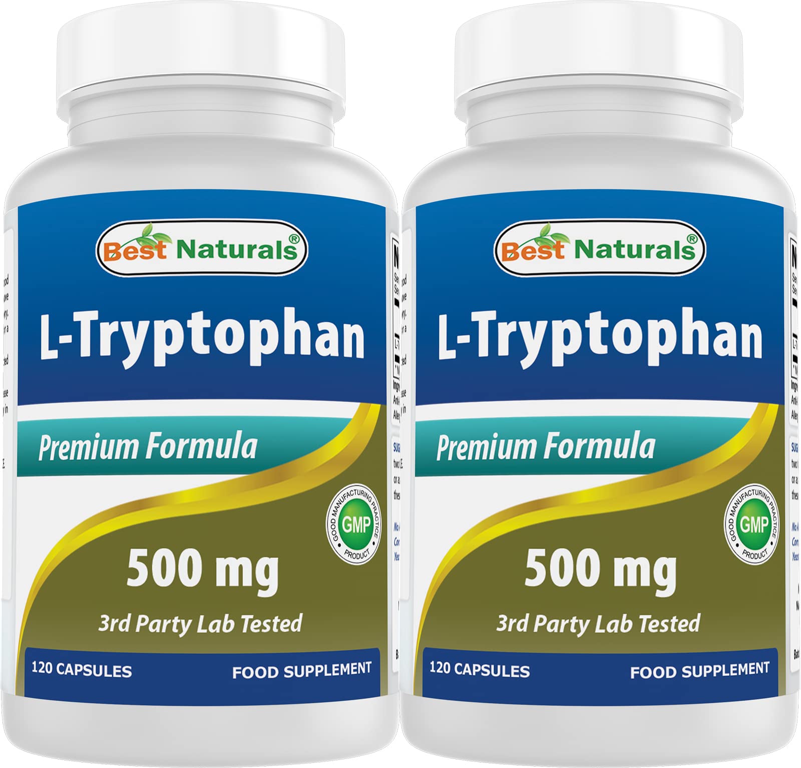 Foto 2 pulgar | Suplemento Best Naturals L-triptófano 500 Mg 120 Cápsulas X 2 - Venta Internacional.