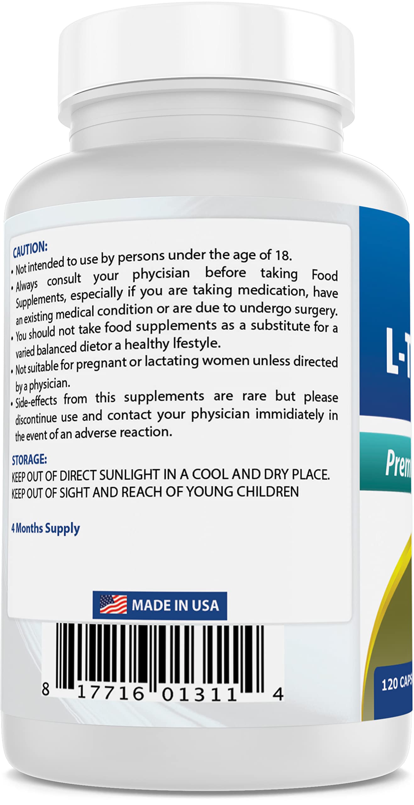 Foto 4 pulgar | Suplemento Best Naturals L-triptófano 500 Mg 120 Cápsulas X 2 - Venta Internacional.