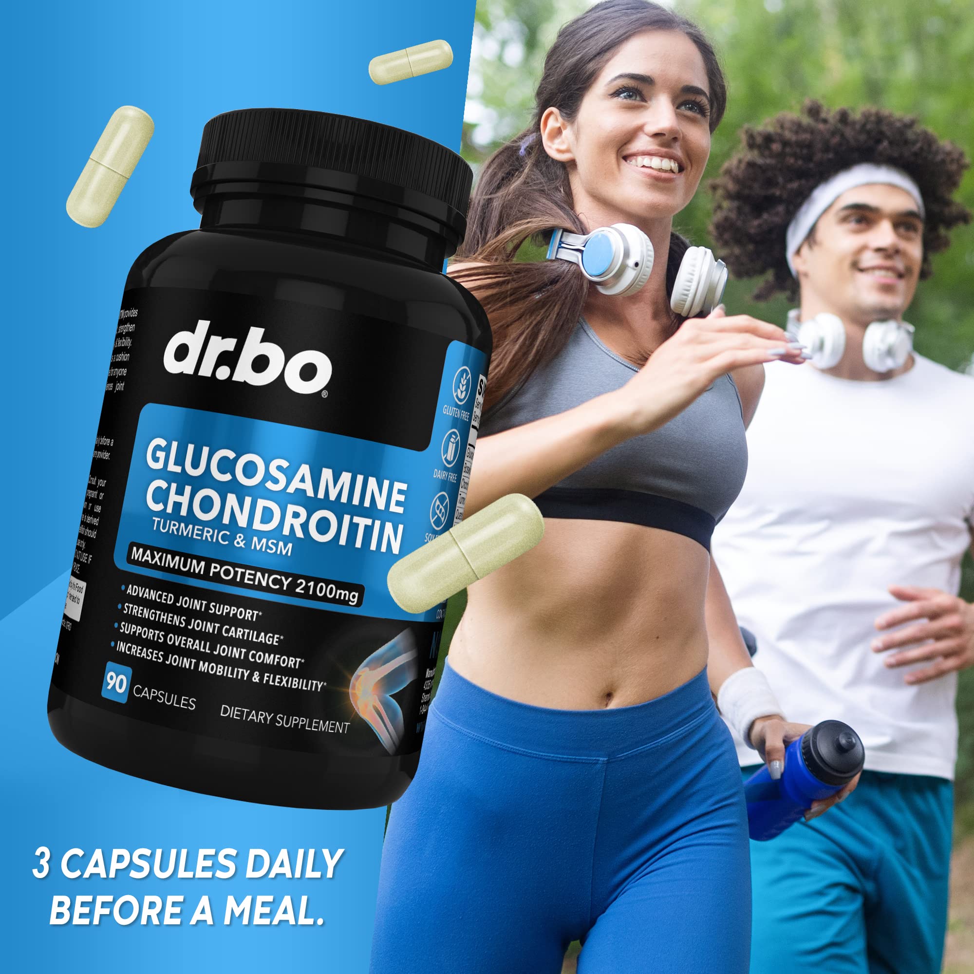 Foto 7 | Suplemento Para La Salud De Las Articulaciones Dr. Bo Glucosamina Y Condroitina - Venta Internacional.