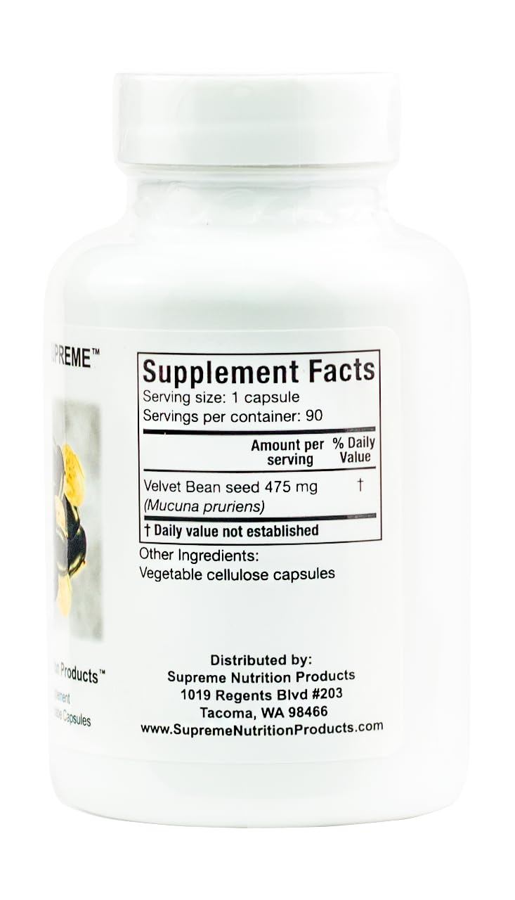 Foto 3 pulgar | Supreme Nutrition Mucuna Supreme 90 Cápsulas Vegetarianas - Venta Internacional.