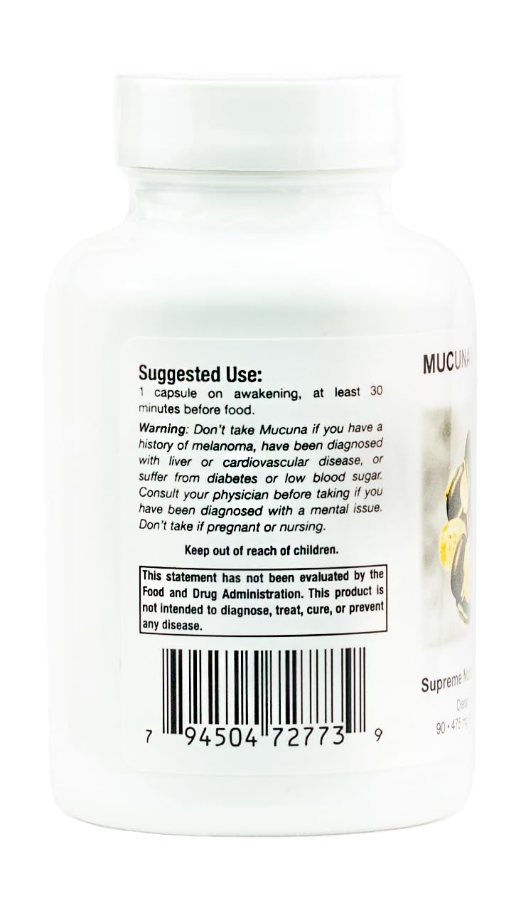 Foto 4 pulgar | Supreme Nutrition Mucuna Supreme 90 Cápsulas Vegetarianas - Venta Internacional.