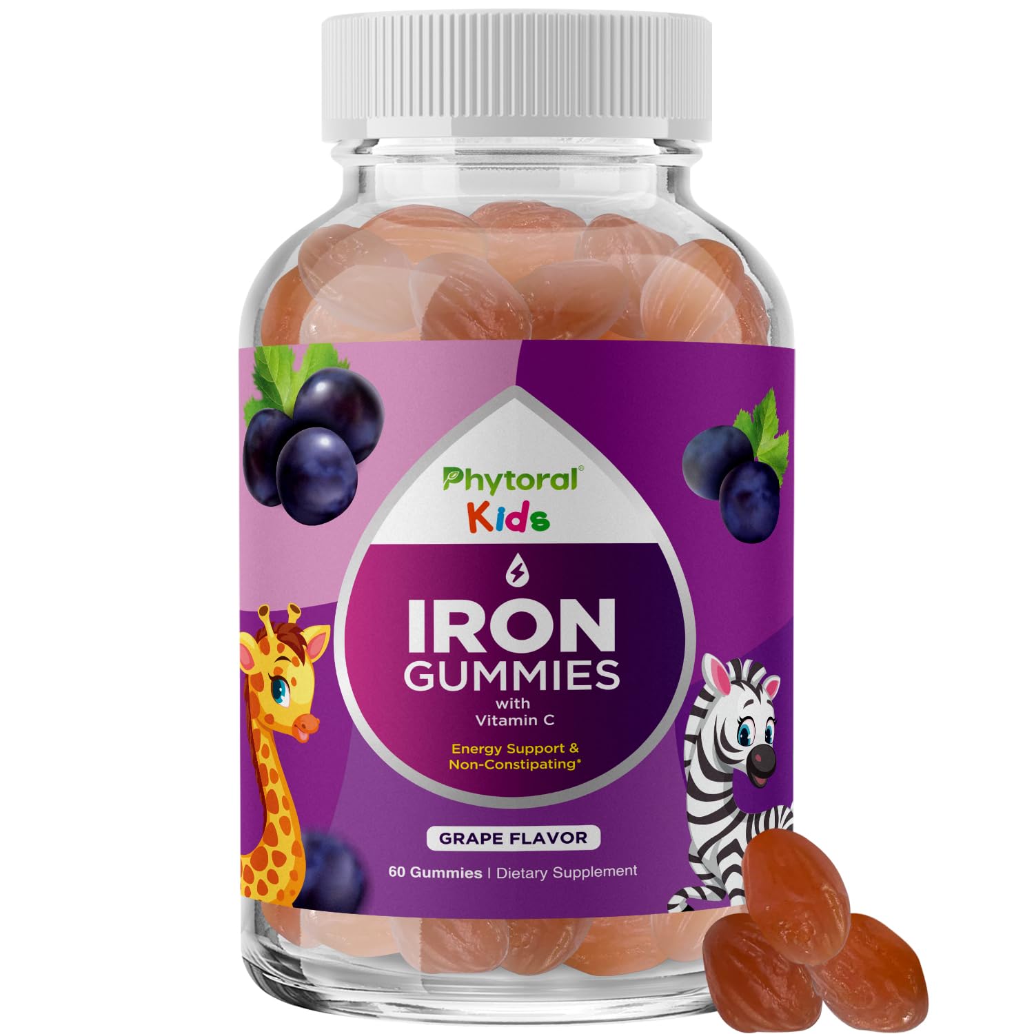 Foto 2 pulgar | Gominolas De Hierro Phytoral Kids Con Vitamina C, 60 Unidades, Veganas - Venta Internacional.