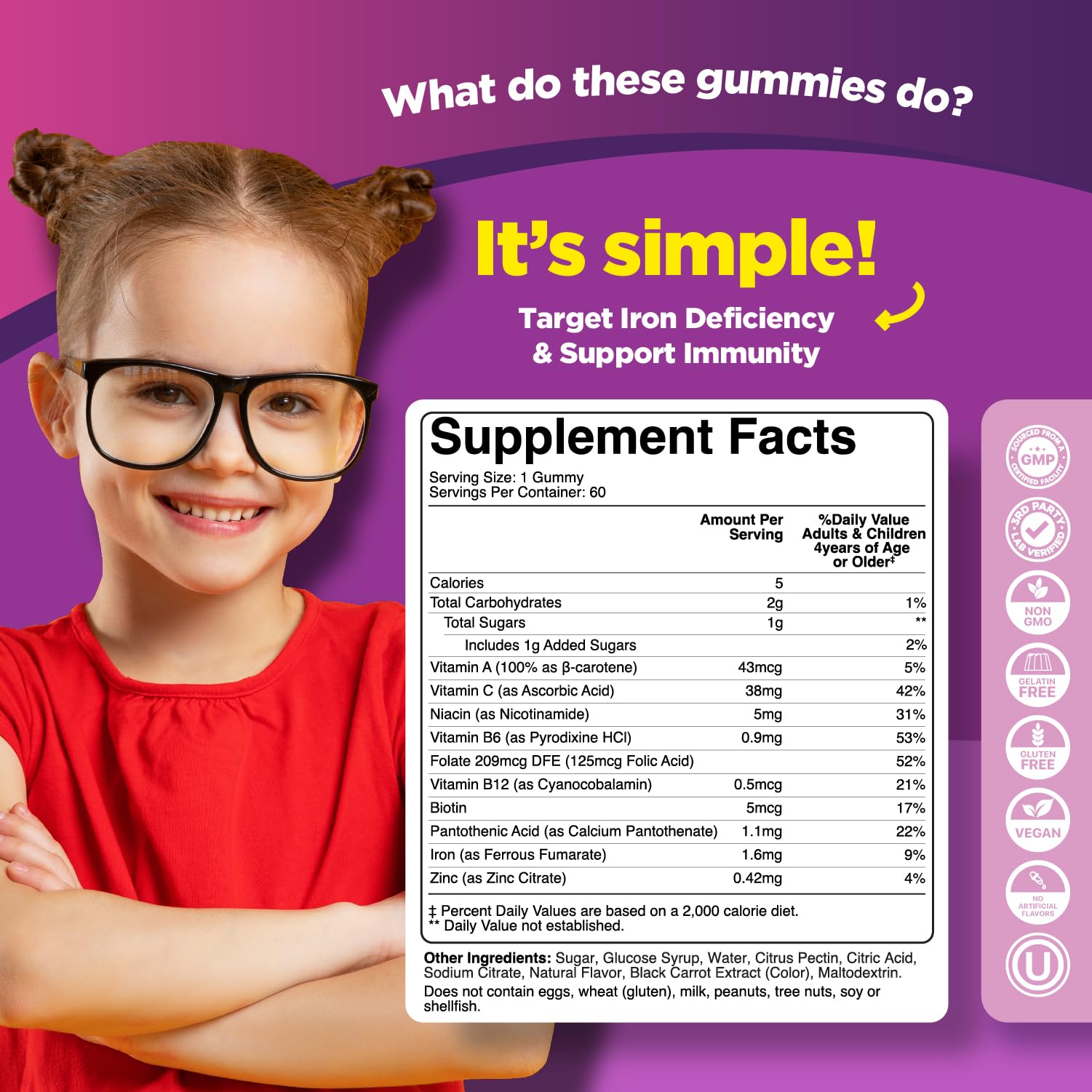 Foto 4 pulgar | Gominolas De Hierro Phytoral Kids Con Vitamina C, 60 Unidades, Veganas - Venta Internacional.
