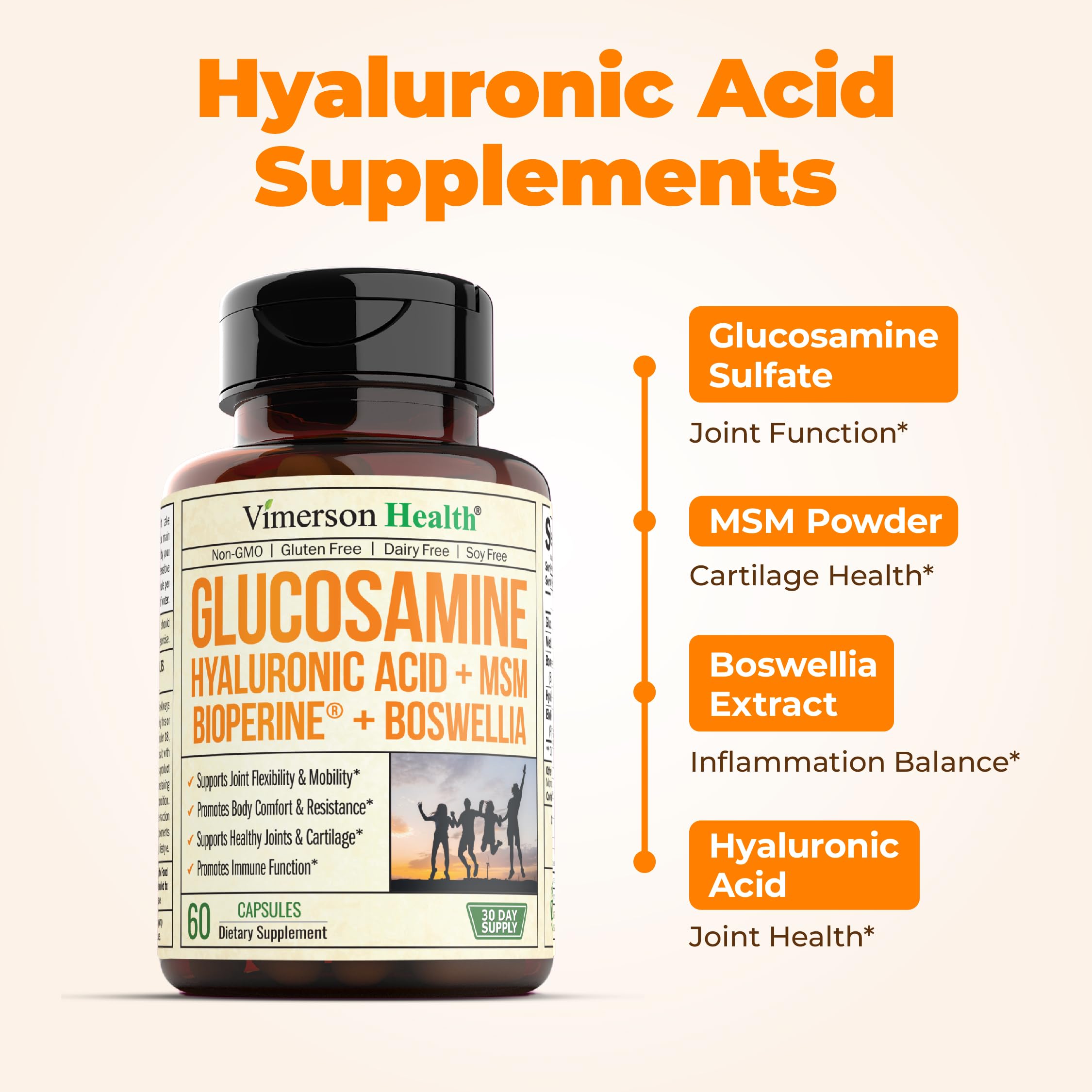 Foto 5 | Suplemento De Sulfato De Glucosamina De Vimerson Health Con Ácido Hialurónico - Venta Internacional.