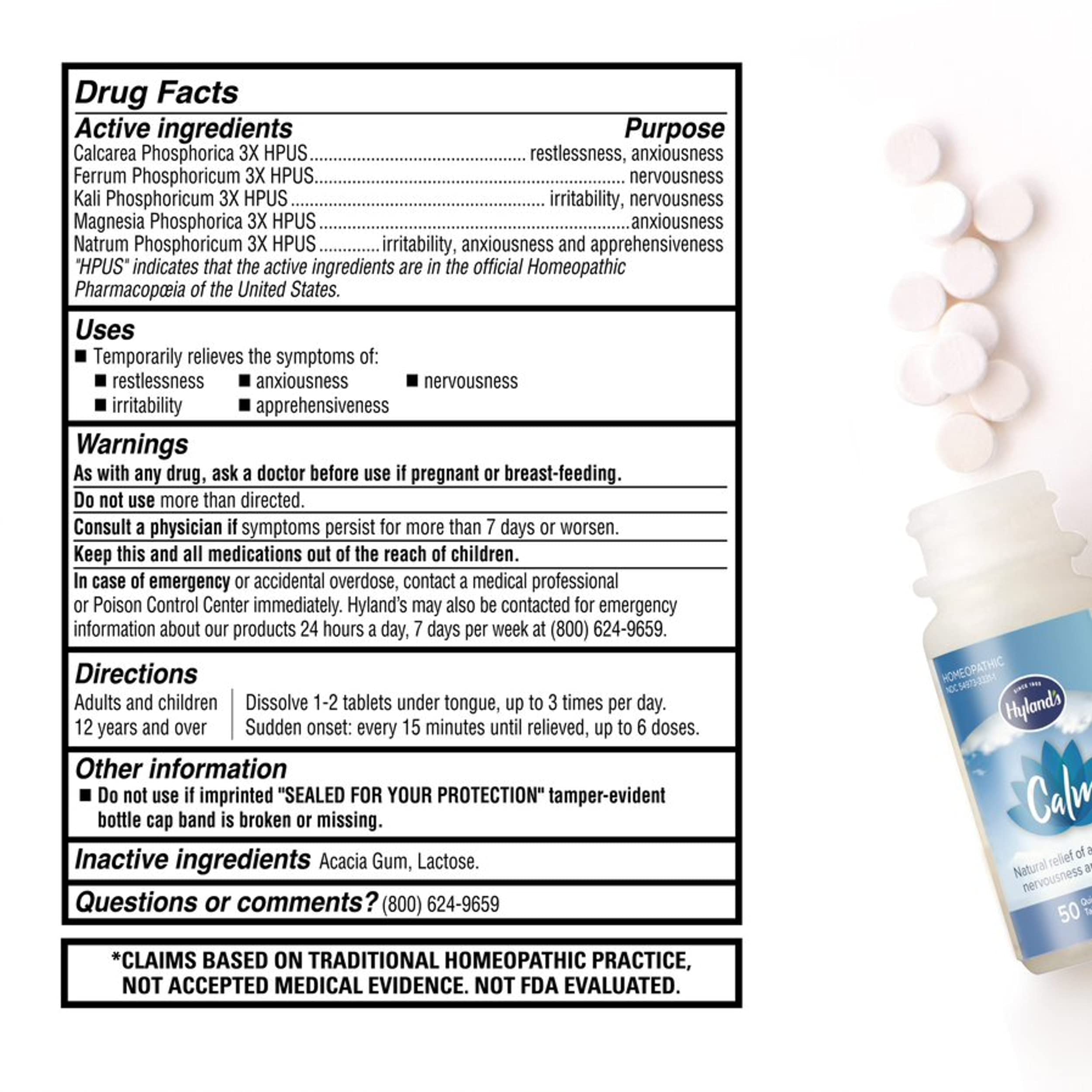 Foto 7 pulgar | Suplemento Hyland's Calm Tablets Stress Relief 50 Tabletas - Venta Internacional.