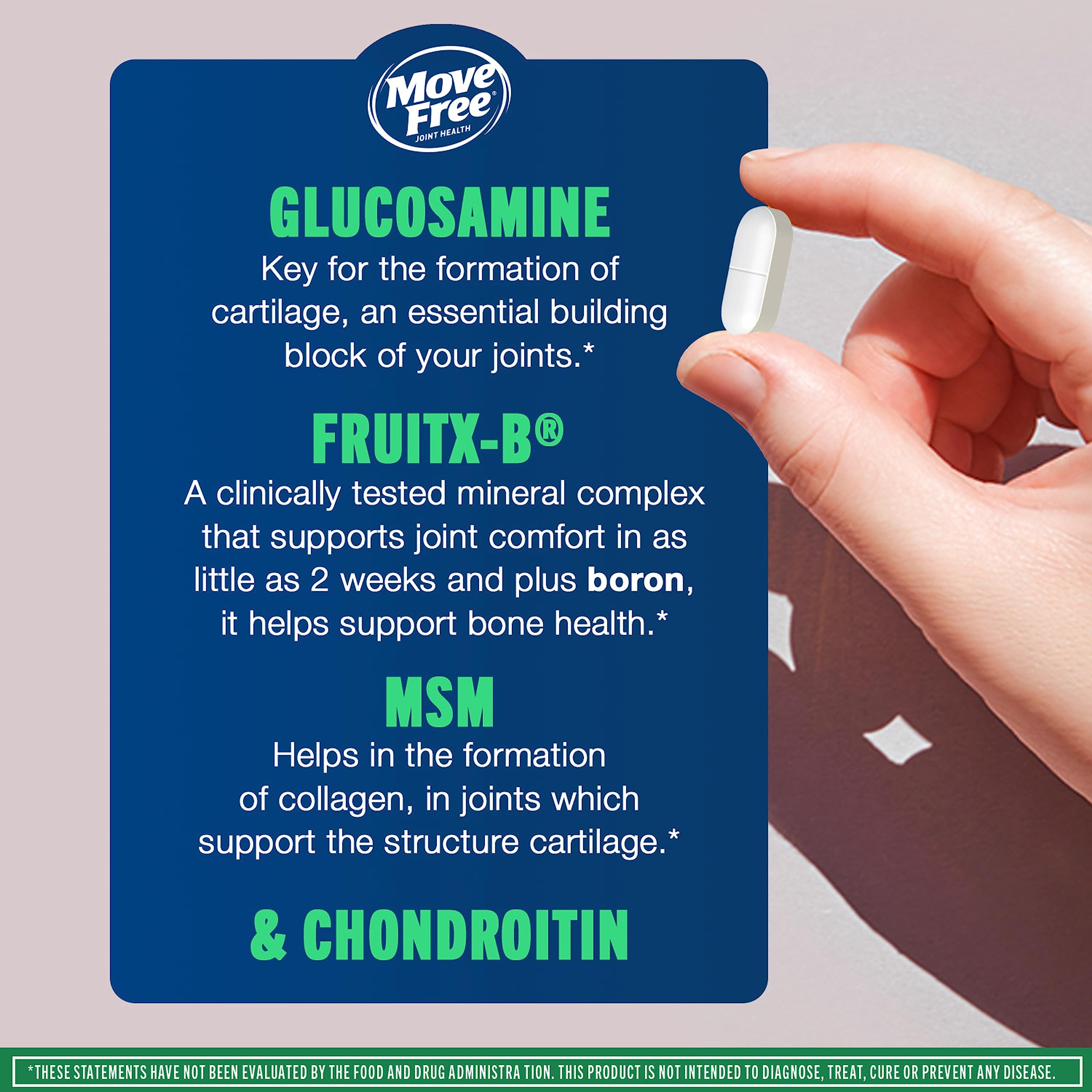 Foto 4 pulgar | Suplemento Move Free Advanced Glucosamine 120 Comprimidos - Venta Internacional.