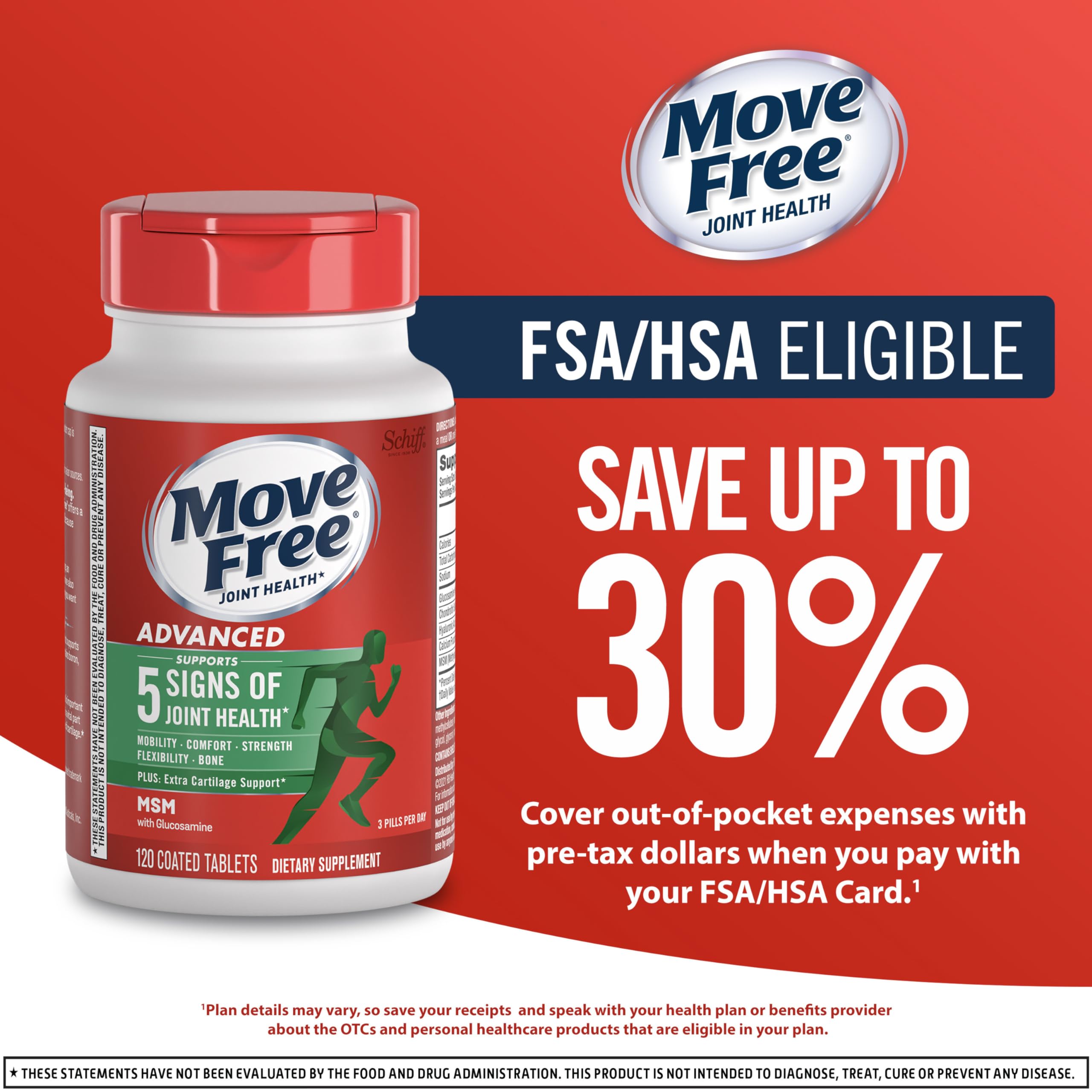 Foto 7 pulgar | Suplemento Move Free Advanced Glucosamine 120 Comprimidos - Venta Internacional.