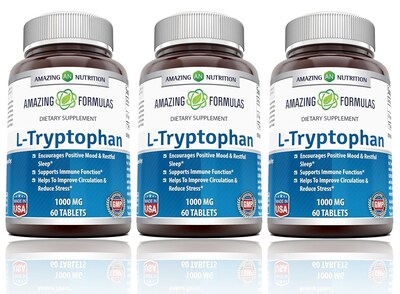 Foto 1 | Suplemento De Tabletas De L-triptófano De 1000 Mg De Amazing Formulas X60 - Venta Internacional.