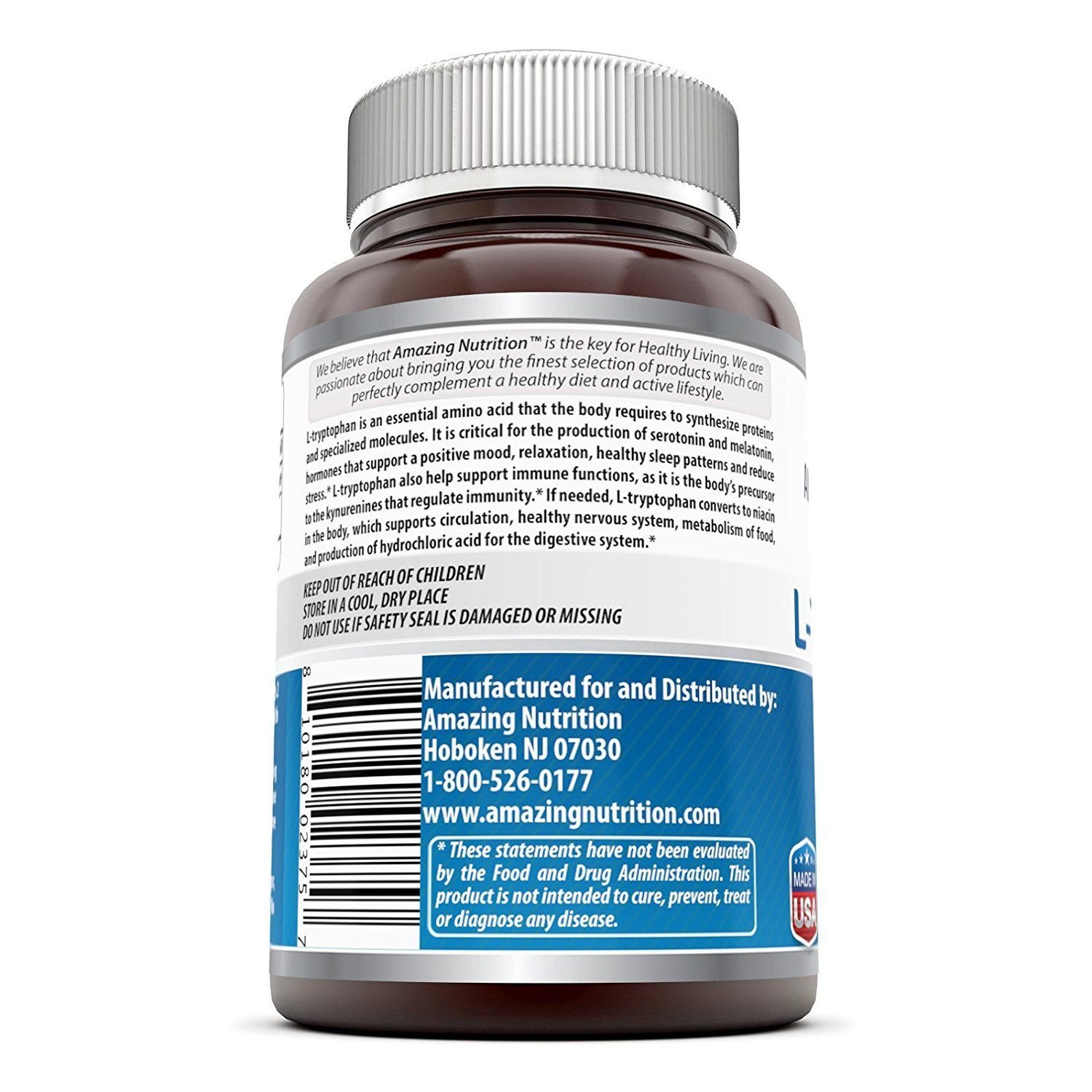 Foto 3 pulgar | Suplemento De Tabletas De L-triptófano De 1000 Mg De Amazing Formulas X60 - Venta Internacional.