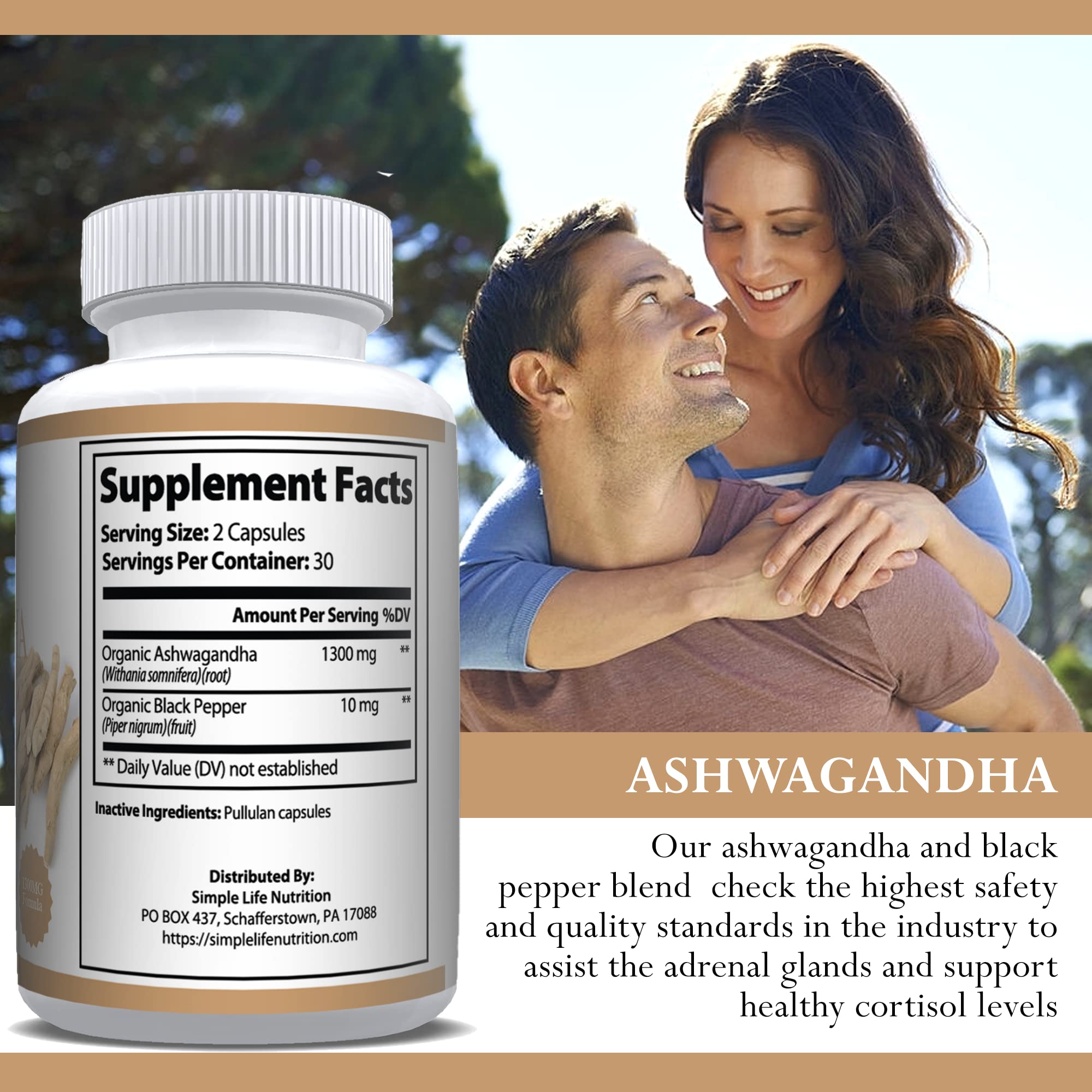 Foto 8 pulgar | Suplemento De Ashwagandha Orgánica Simple Life Nutrition 1300 Mg - Venta Internacional.