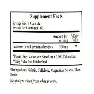 Foto 2 | Suplemento Ecological Formulas De Lactoferrina 100 Mg 60 Cápsulas - Venta Internacional.