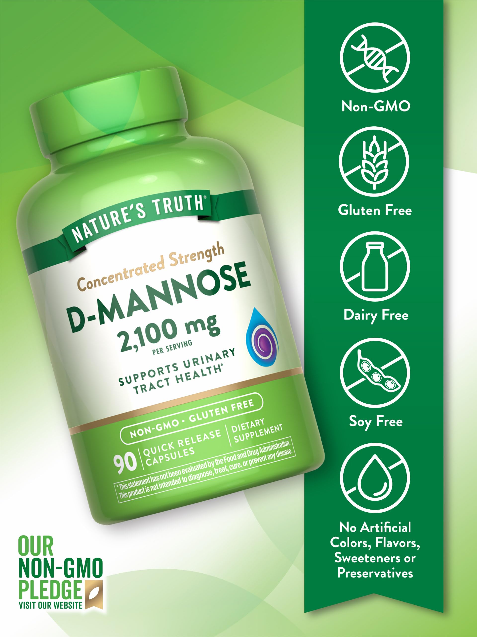 Foto 4 pulgar | Suplemento Nature's Truth: Cápsulas De D-manosa, 2100 Mg, 90 Píldoras - Venta Internacional.