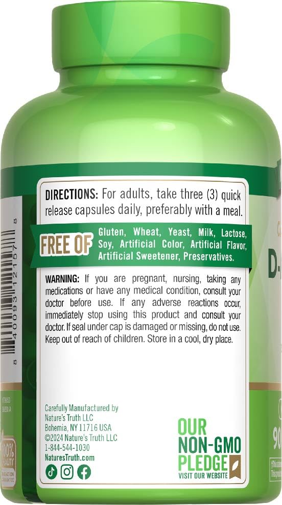 Foto 8 pulgar | Suplemento Nature's Truth: Cápsulas De D-manosa, 2100 Mg, 90 Píldoras - Venta Internacional.