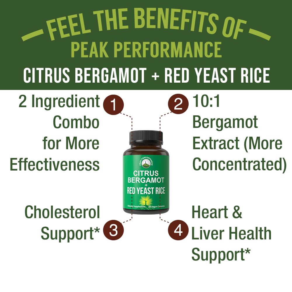 Foto 3 pulgar | Suplemento Peak Performance Citrus Bergamota + Arroz De Levadura Roja - Venta Internacional.