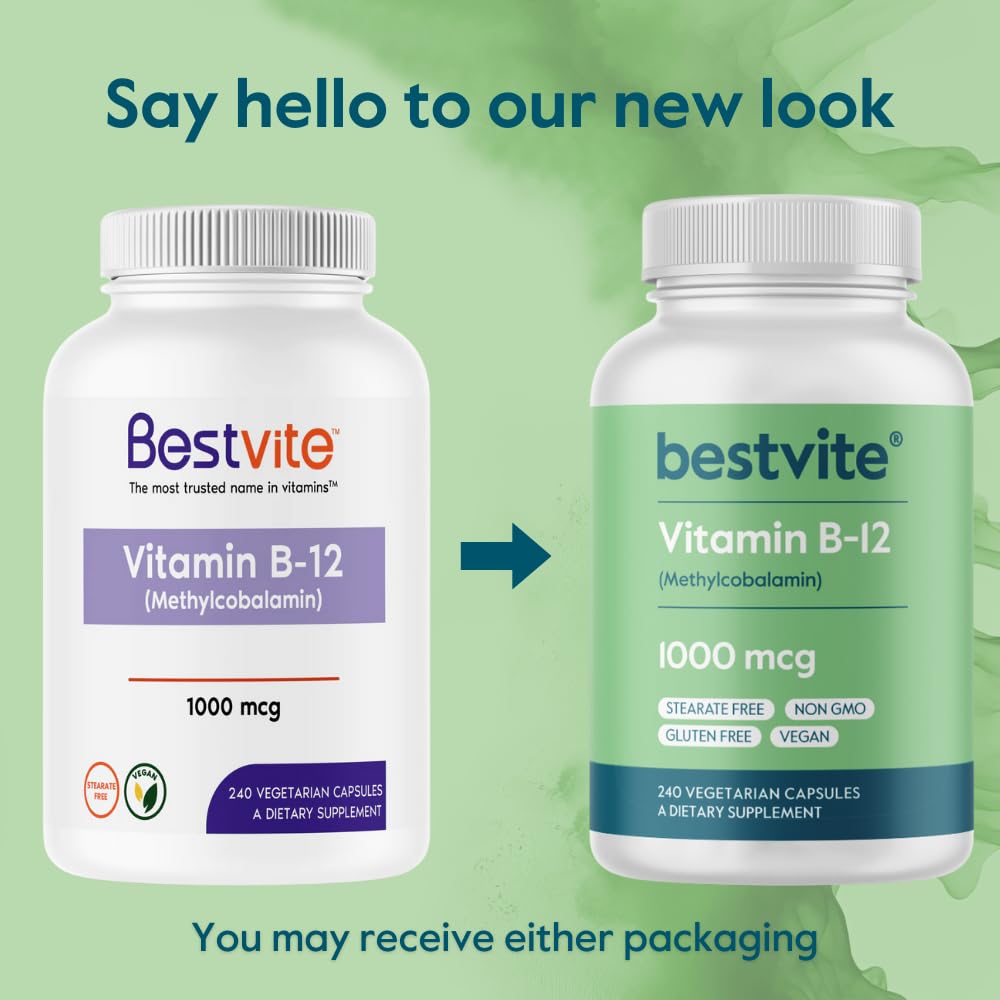 Foto 4 pulgar | Vitamina B12 Bestvite Metilcobalamina 1000 Mcg 240 Cápsulas - Venta Internacional.