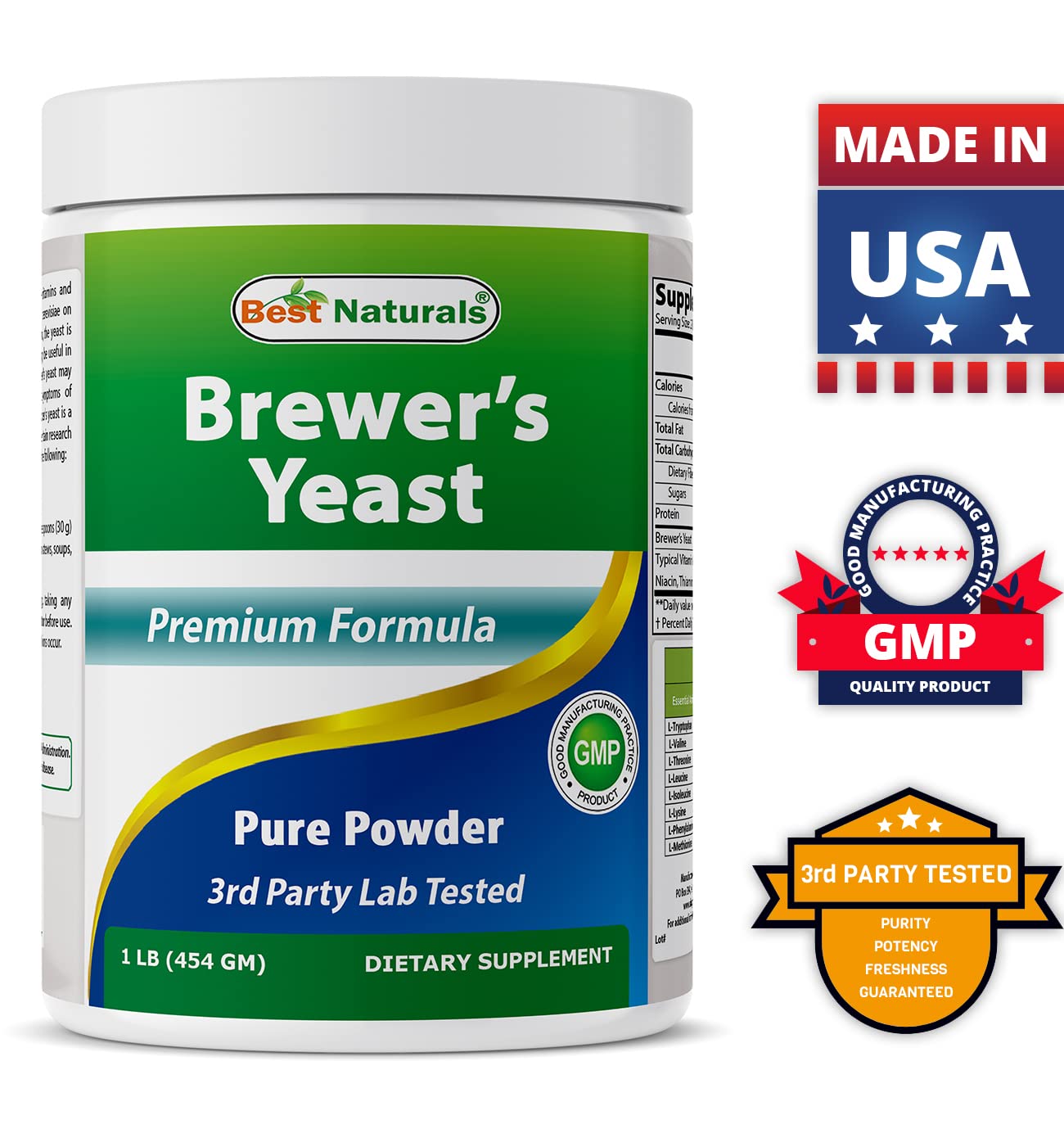 Foto 8 pulgar | Levadura De Cerveza En Polvo Best Naturals 454 G - Venta Internacional.