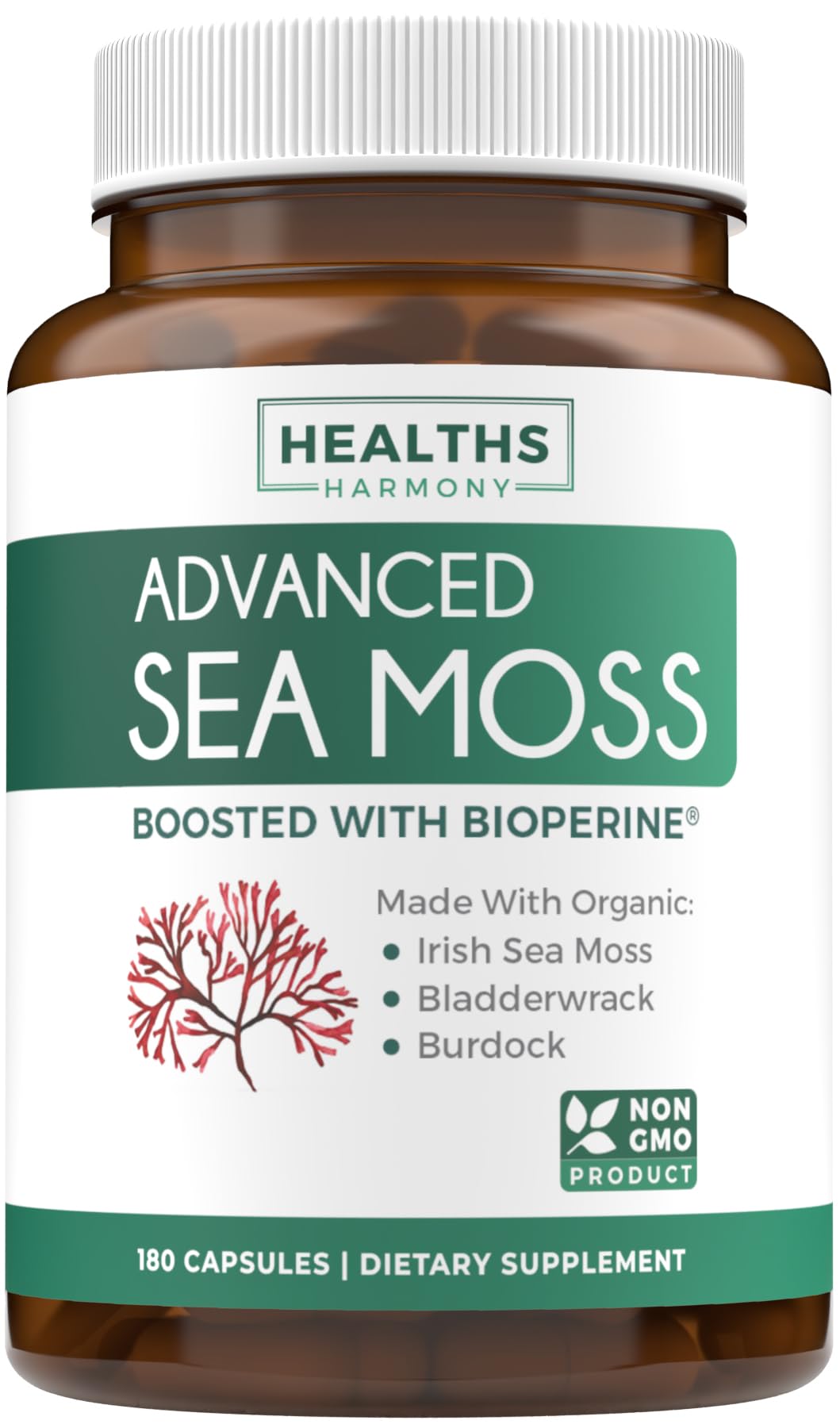 Foto 2 pulgar | Supplement Healths Harmony Irish Sea Moss 180 Cápsulas - Venta Internacional.