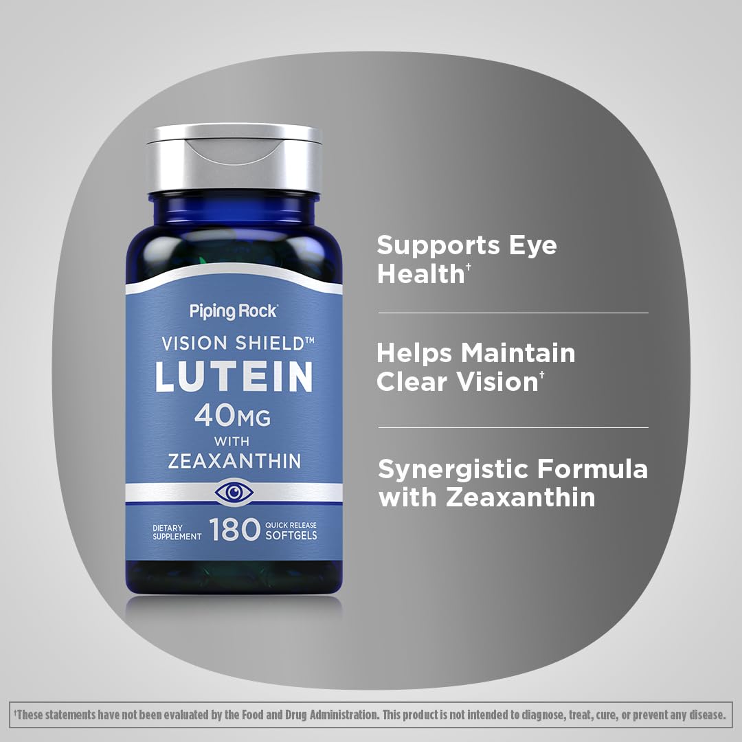 Foto 4 | Suplemento Piping Rock De Luteína Y Zeaxantina 40 Mg 180 Cápsulas Blandas - Venta Internacional.