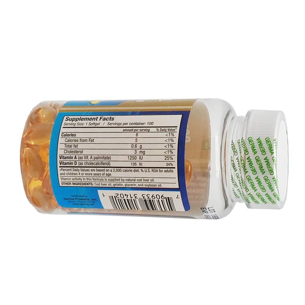 Foto 5 pulgar | Suplemento Dietético De Aceite De Hígado De Bacalao Alemán 100 Cápsulas X3 - Venta Internacional.