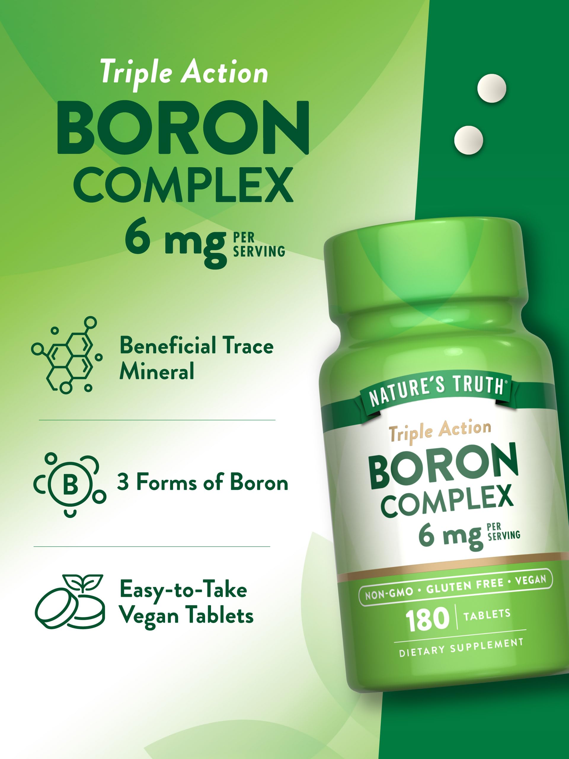 Foto 5 | Suplemento Del Complejo De Boro De Triple Acción De Nature's Truth, 6 Mg - Venta Internacional.