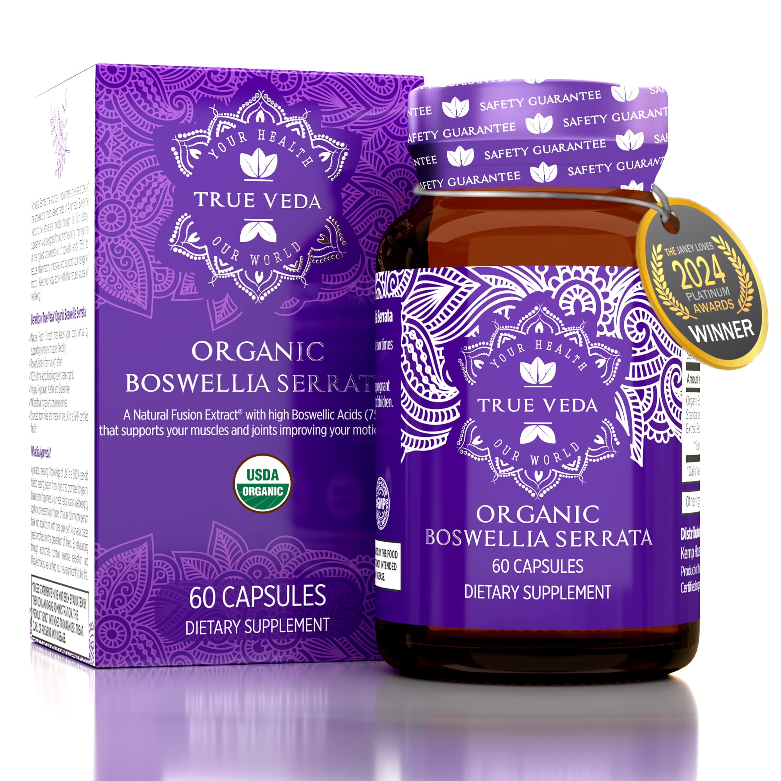 Foto 2 pulgar | Suplemento De Extracto Orgánico De Boswellia Serrata True Veda 450 Mg - Venta Internacional.