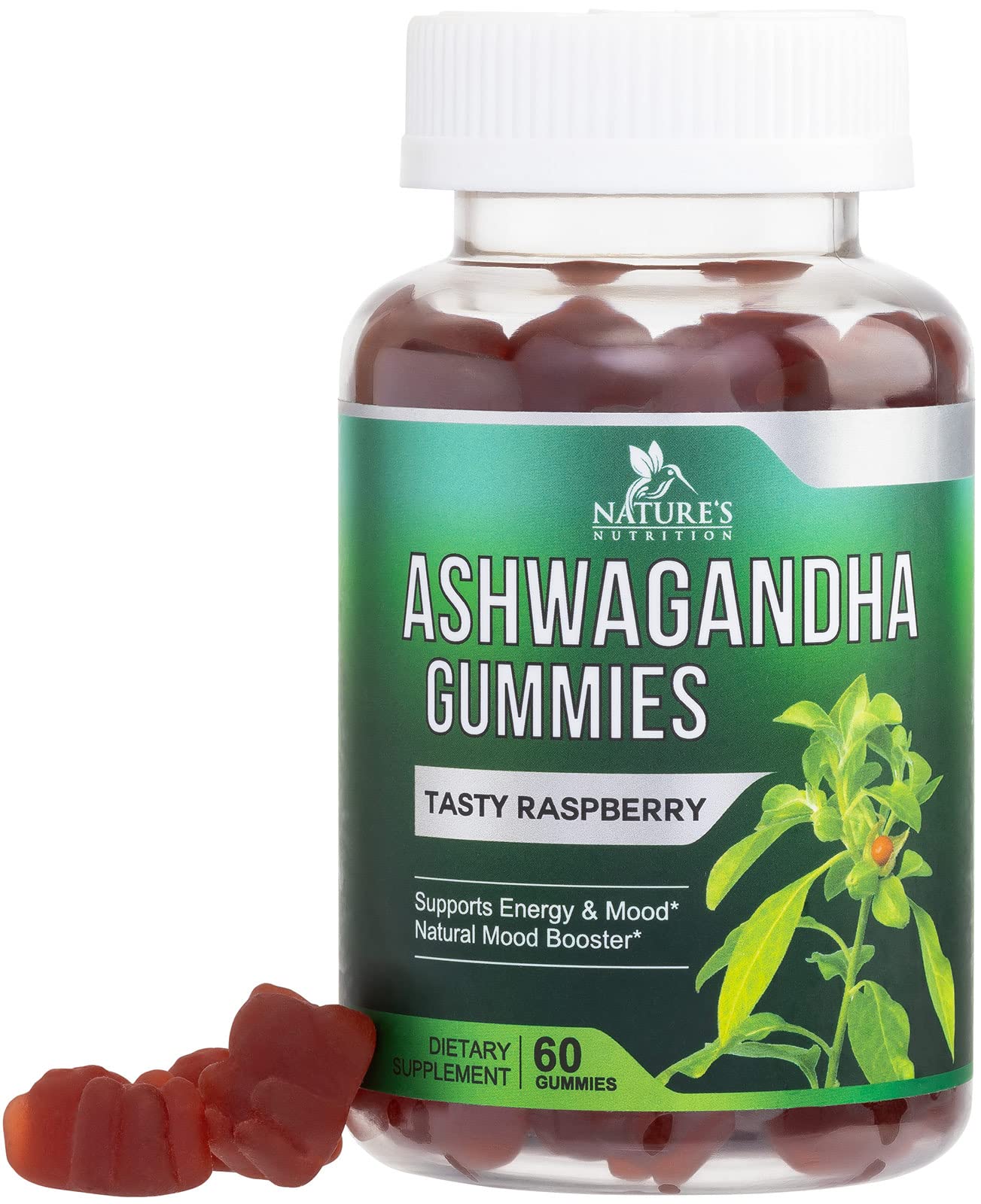 Foto 2 pulgar | Gominolas De Ashwagandha Nature's Nutrition, 3000 Mg, Veganas, 60 Unidades - Venta Internacional.