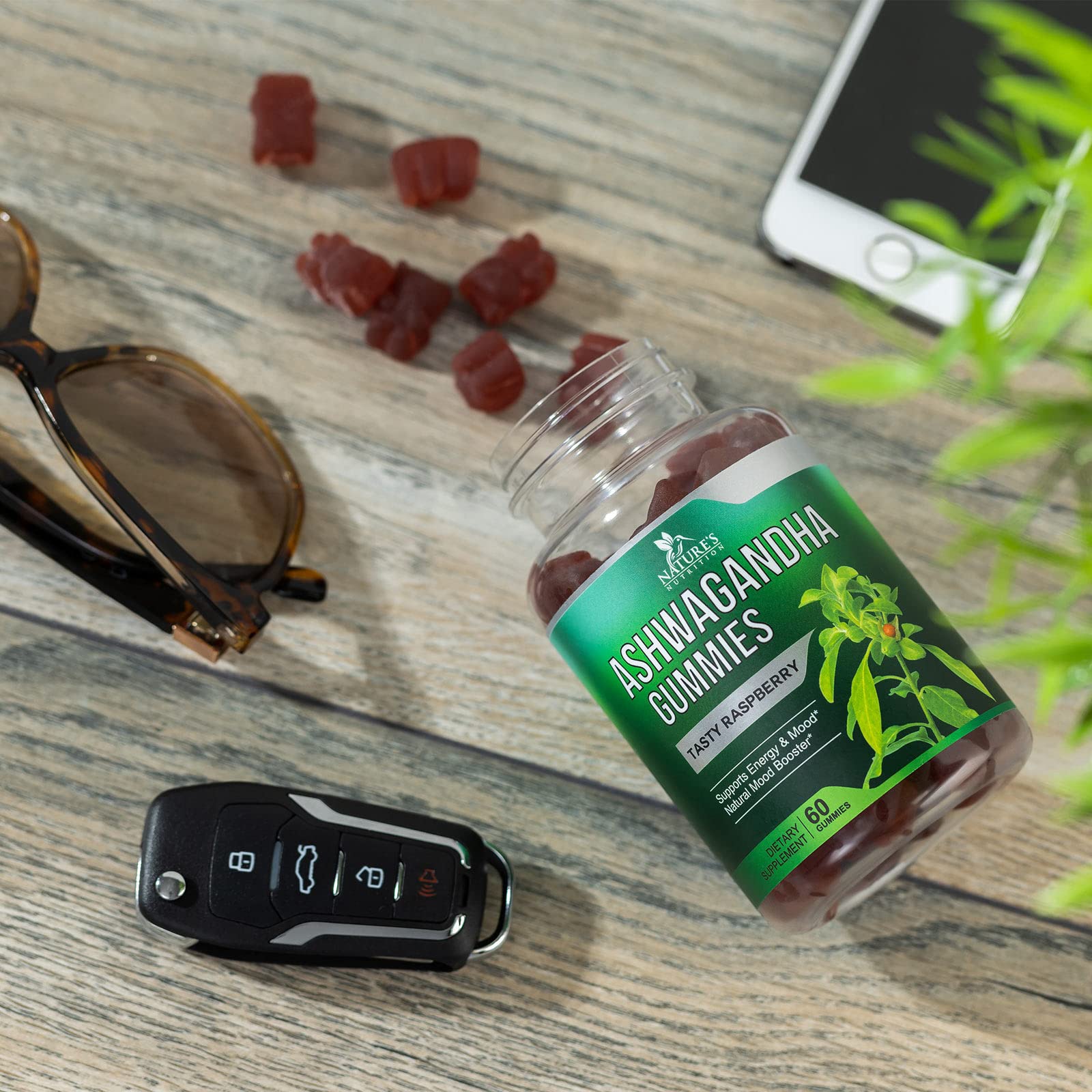Foto 8 pulgar | Gominolas De Ashwagandha Nature's Nutrition, 3000 Mg, Veganas, 60 Unidades - Venta Internacional.