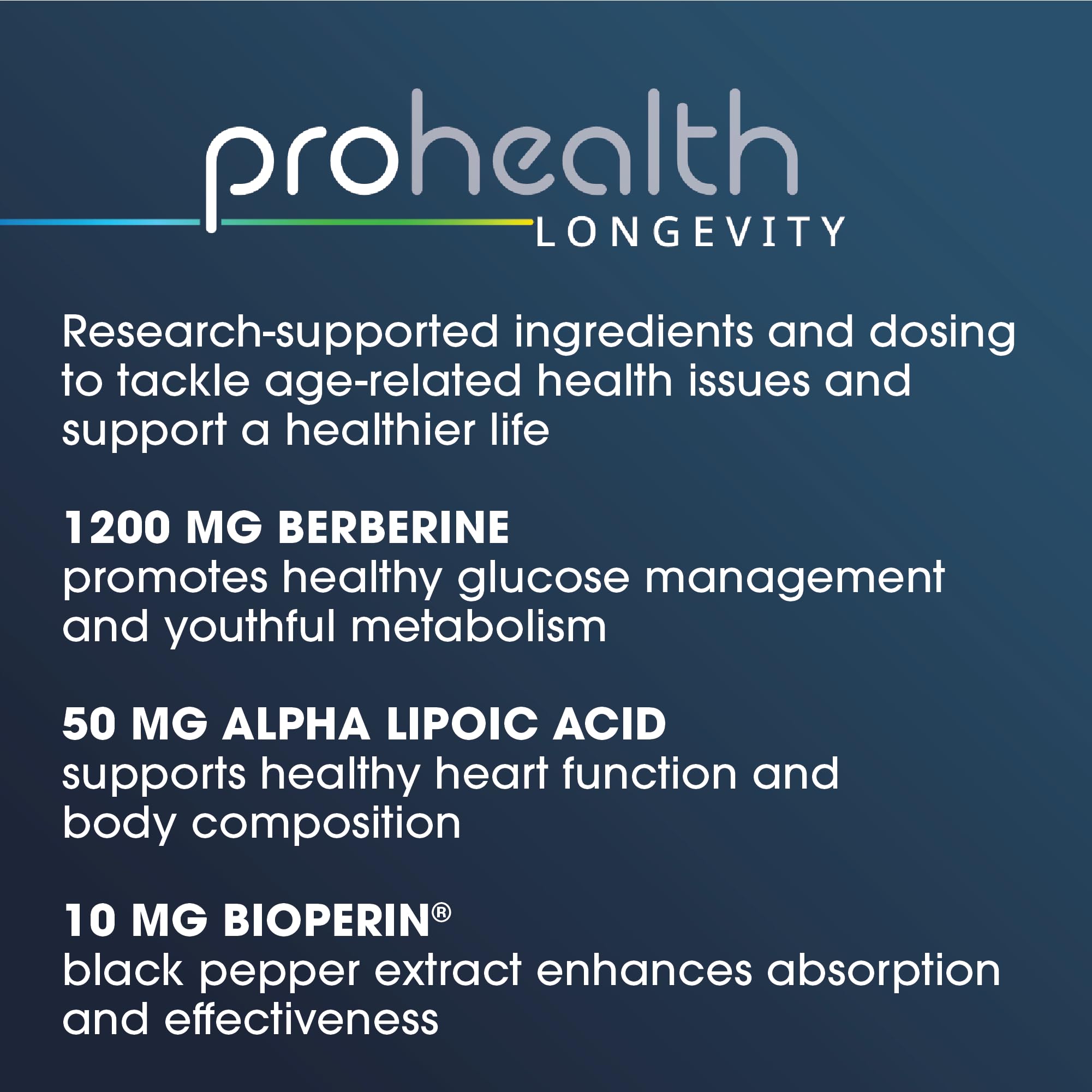 Foto 4 pulgar | Suplemento Prohealth Berberine Pro 1200 Mg Con Ácido Alfa Lipoico - Venta Internacional.