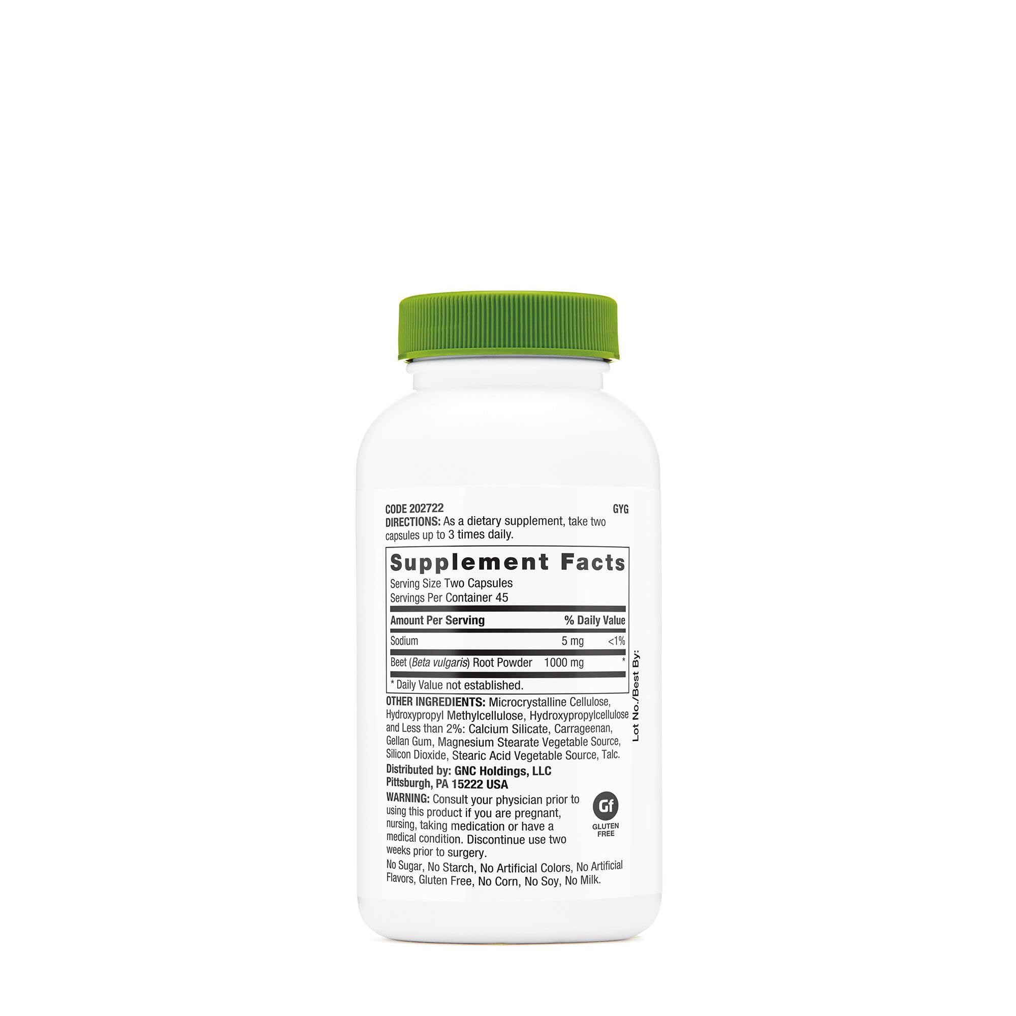 Foto 3 pulgar | Suplemento De Raíz De Remolacha Gnc Superfoods 90 Cápsulas - Venta Internacional.