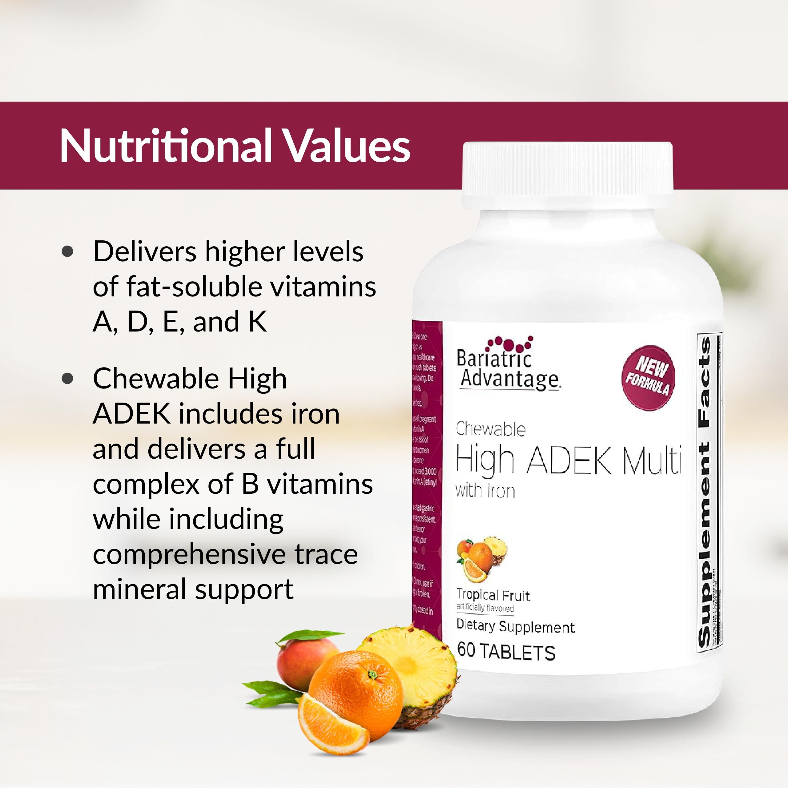 Foto 6 pulgar | Multivitamínicos Masticables Bariatric Advantage High Adek Con Hierro - Venta Internacional.