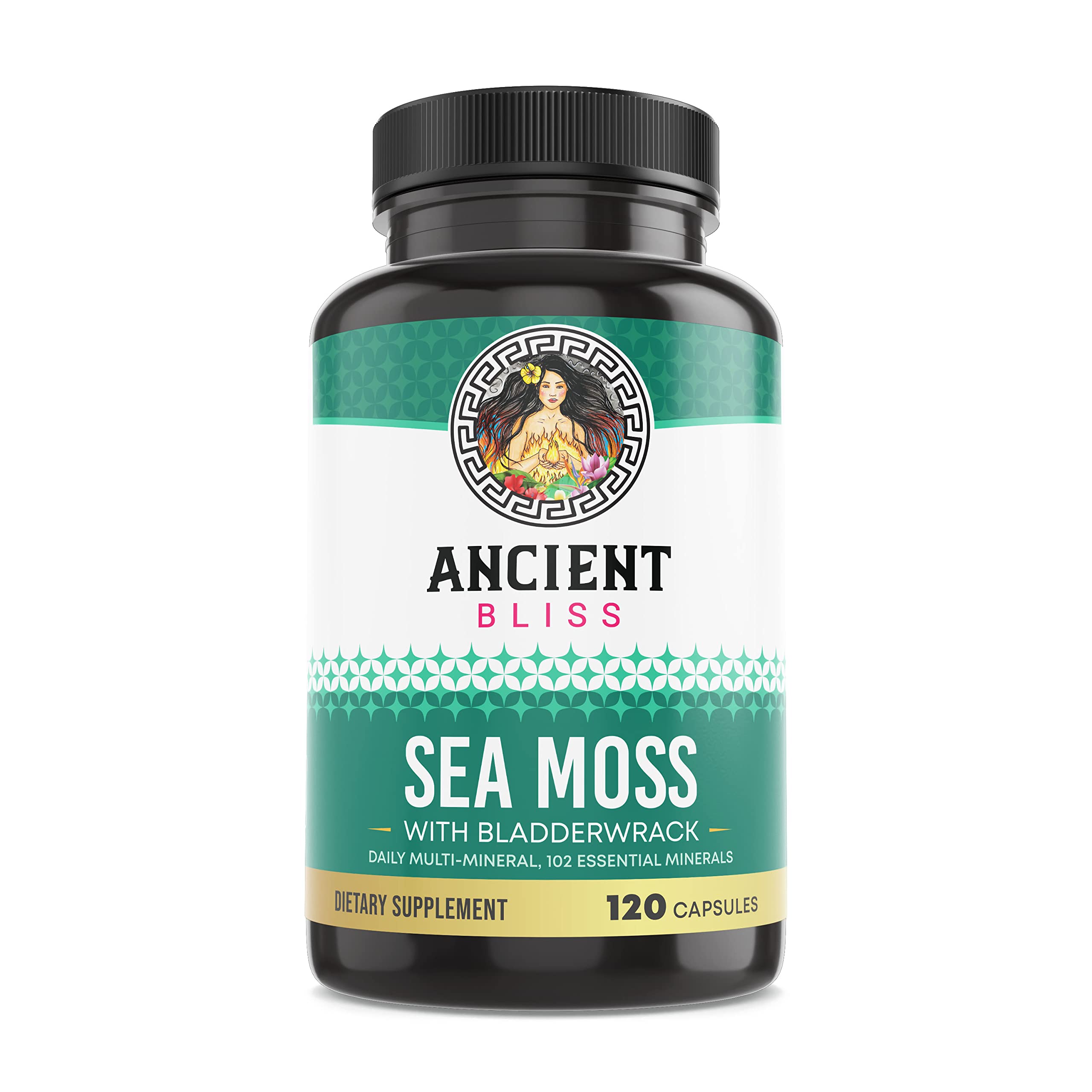 Foto 2 pulgar | Suplemento Ancient Bliss Organic Irish Sea Moss 120 Cápsulas - Venta Internacional.