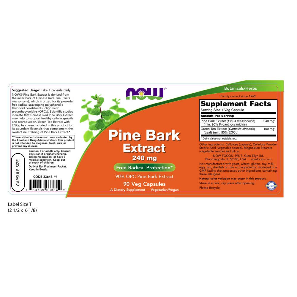Foto 2 | Suplemento Now Foods Extracto De Corteza De Pino 240 Mg 90 Cápsulas X2 - Venta Internacional.