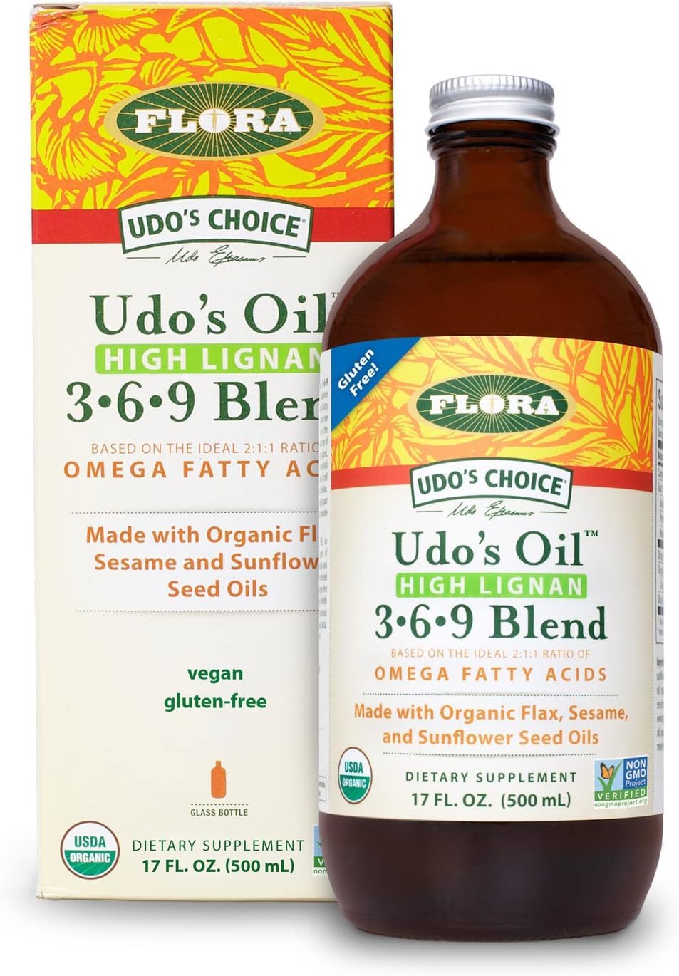 Foto 2 pulgar | Mezcla De Aceites Omega Flora Udo's Choice High-lignan 369 500 Ml - Venta Internacional.