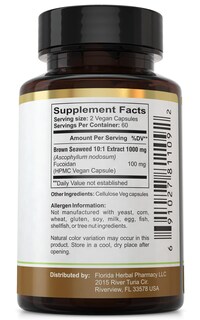 Foto 3 | Suplemento De Extracto De Fucoidán De Florida Herbal Pharmacy 120 Cápsulas - Venta Internacional.