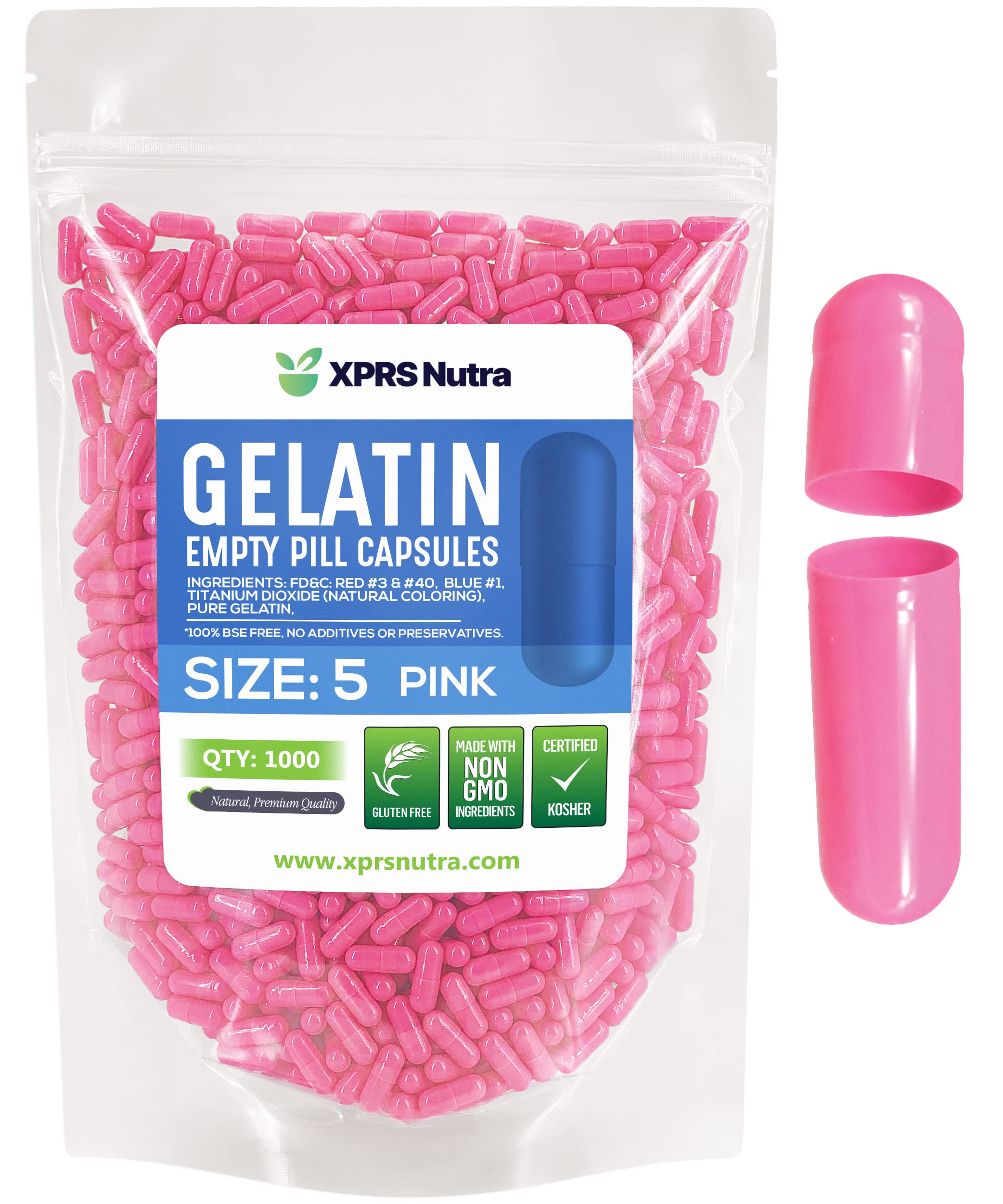 Foto 2 pulgar | Cápsulas Vacías Xprs Nutra, Tamaño 5, 1000 Unidades, Gelatina Rosa - Venta Internacional.