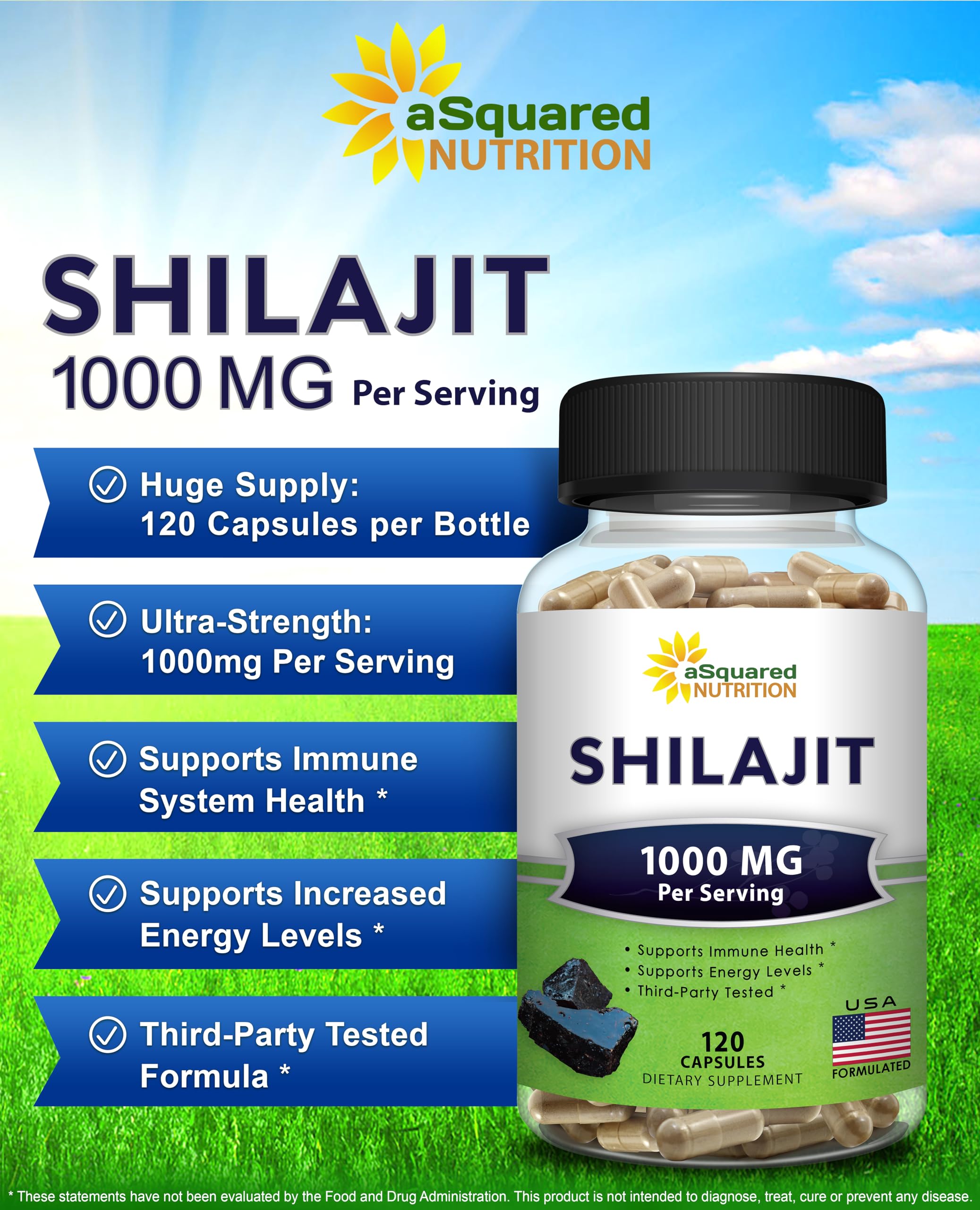 Foto 3 pulgar | Suplemento Squared Nutrition Shilajit 1000 Mg 120 Cápsulas - Venta Internacional.