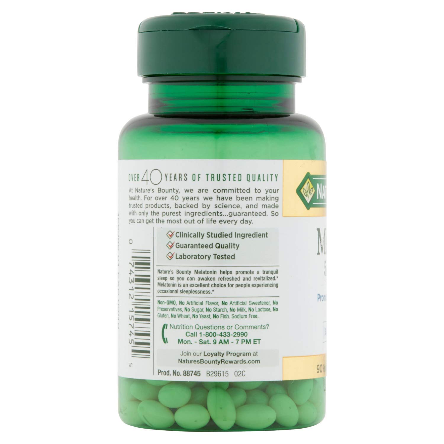 Foto 2 | Suplemento Nature's Bounty, Cápsulas Blandas De Melatonina De 5 Mg, 90 X 2 - Venta Internacional.