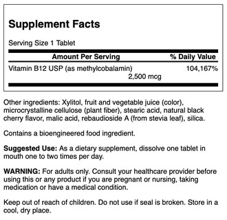 Foto 2 | Suplemento De Metilcobalamina Y Vitamina B-12 De Swanson, 2,5 Mg, 60 Tabletas - Venta Internacional.