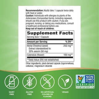 Foto 5 | Suplemento De Extracto De Castaño De Indias Nature's Way 250 Mg 90 Cápsulas - Venta Internacional.