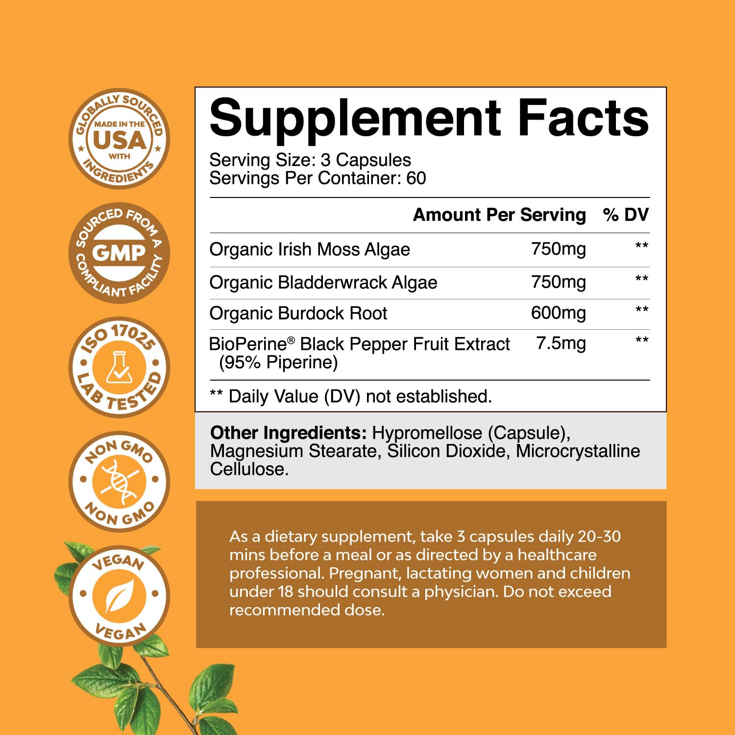 Foto 3 pulgar | Suplemento Natures Craft Organic Irish Sea Moss, 2100 Mg - Venta Internacional.