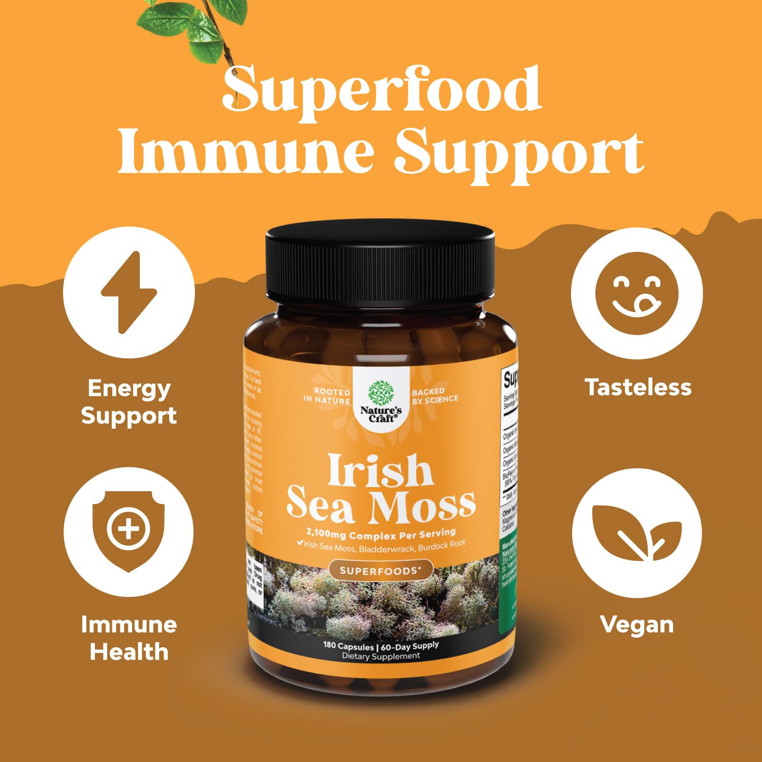Foto 4 pulgar | Suplemento Natures Craft Organic Irish Sea Moss, 2100 Mg - Venta Internacional.