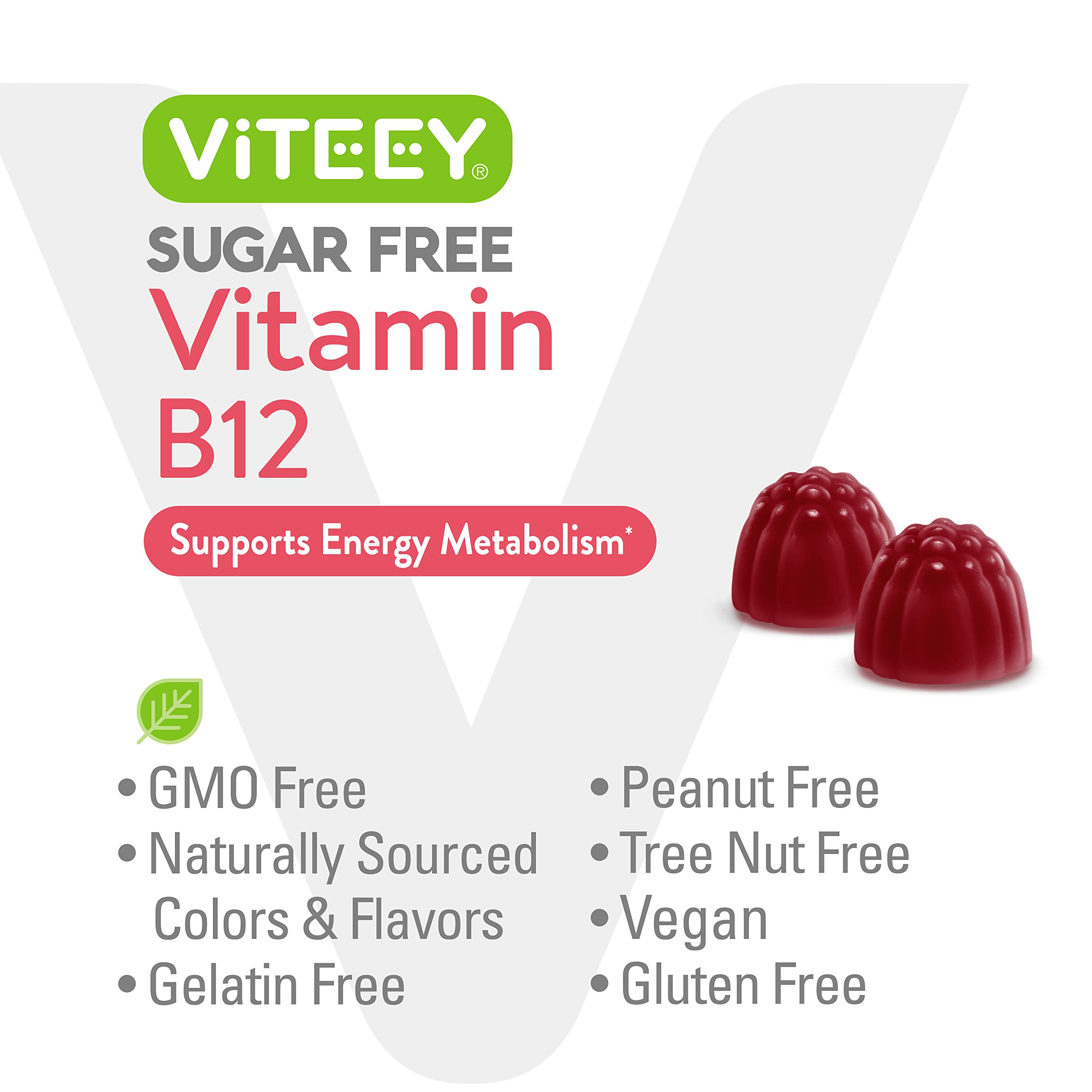 Foto 6 pulgar | Gomitas De Vitamina B12 Viteey 1000 Mcg Para Adultos Y Adolescentes - Venta Internacional.