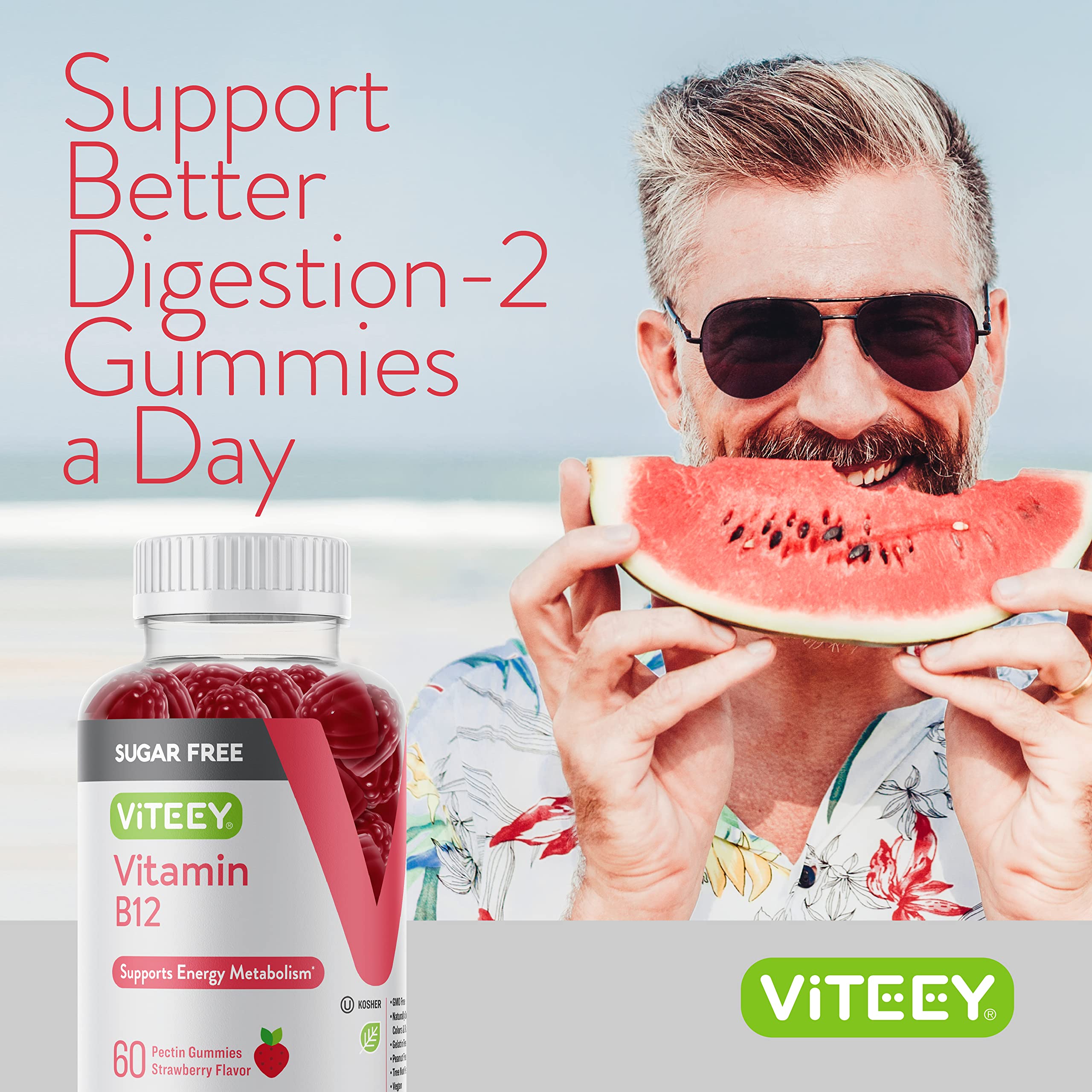 Foto 7 pulgar | Gomitas De Vitamina B12 Viteey 1000 Mcg Para Adultos Y Adolescentes - Venta Internacional.