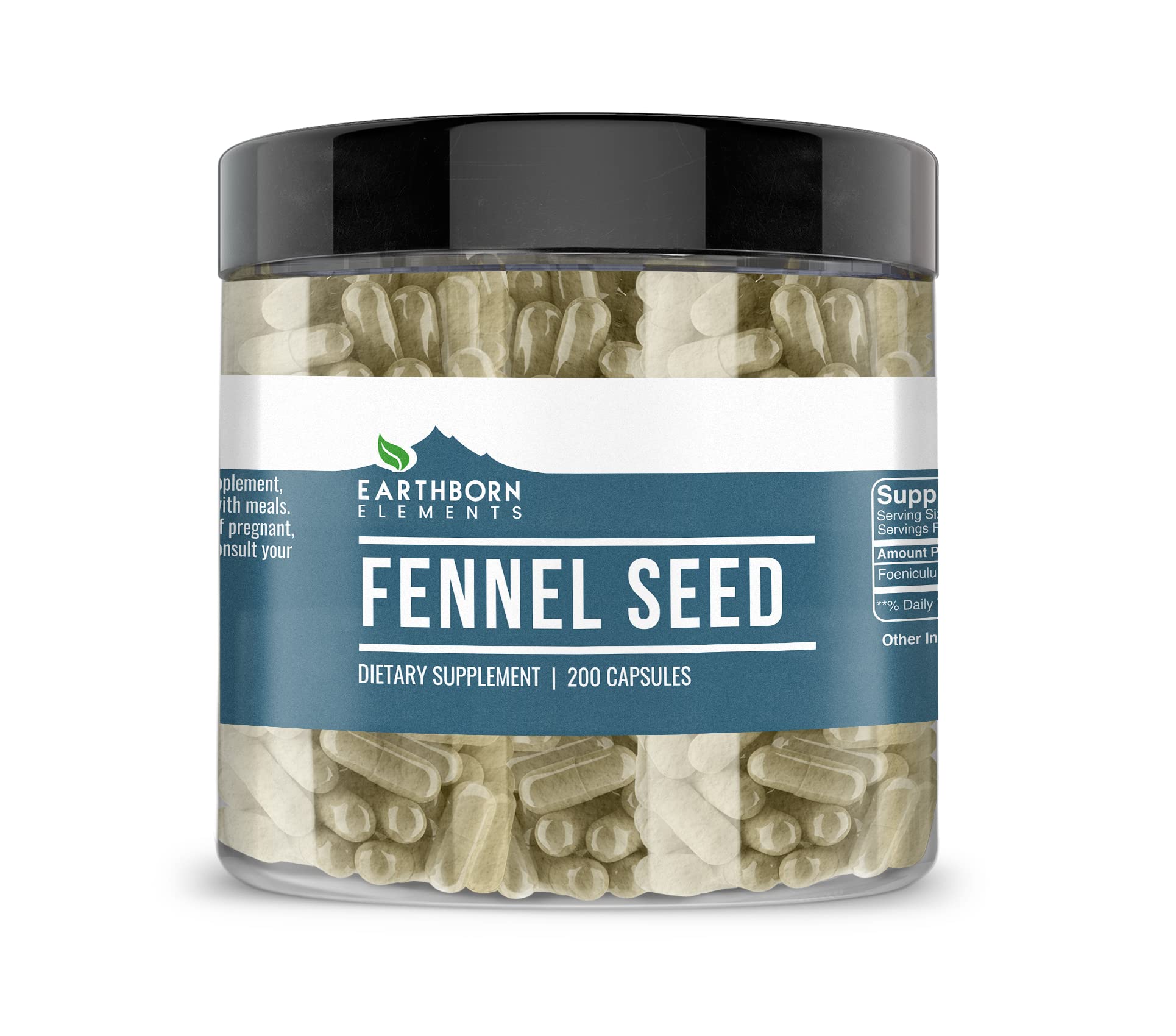 Suplementos Herbales Earthborn Elements Con Semillas De Hinojo 200 Cápsulas - Venta Internacional.